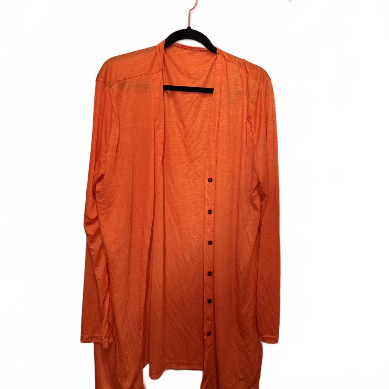 Designer Stylish Orange Long Cardigan Size M / US 6-8 / IT 42-44 - 1 Thumbnail