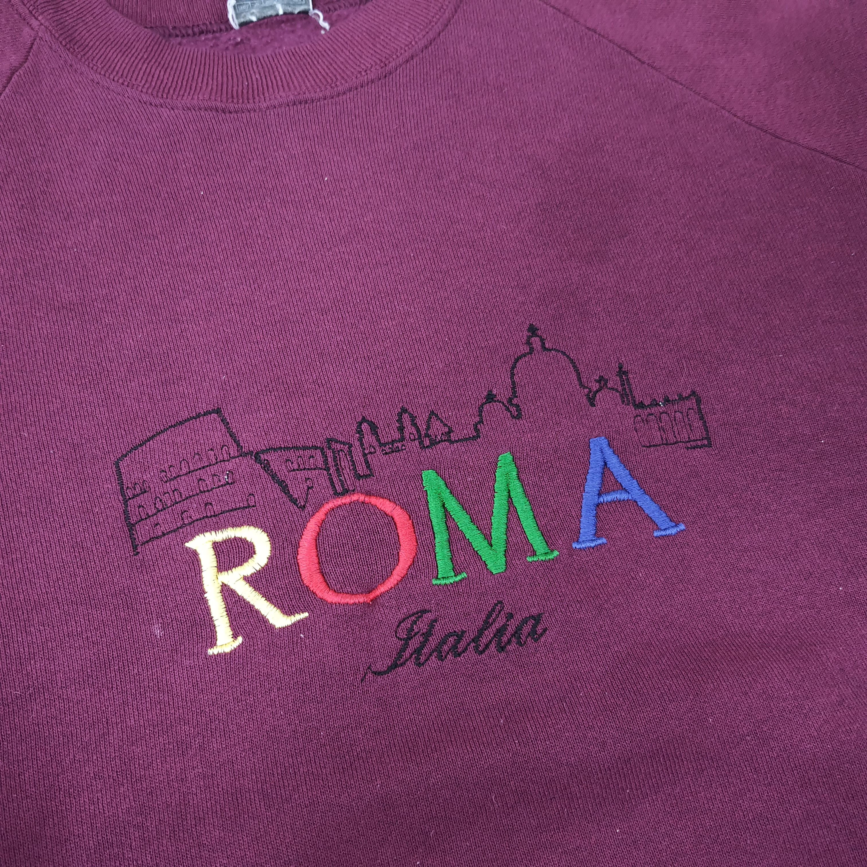 Vintage Vintage ROMA Italia Embroidered Sweatshirt C263N9 Size US L / EU 52-54 / 3 - 2 Thumbnail