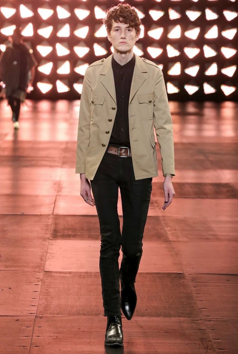 Yves Saint Laurent Saint Laruent 15SS Khaki Safari Jacket 2502-Nextarrow Size US S / EU 44-46 / 1 - 6 Thumbnail