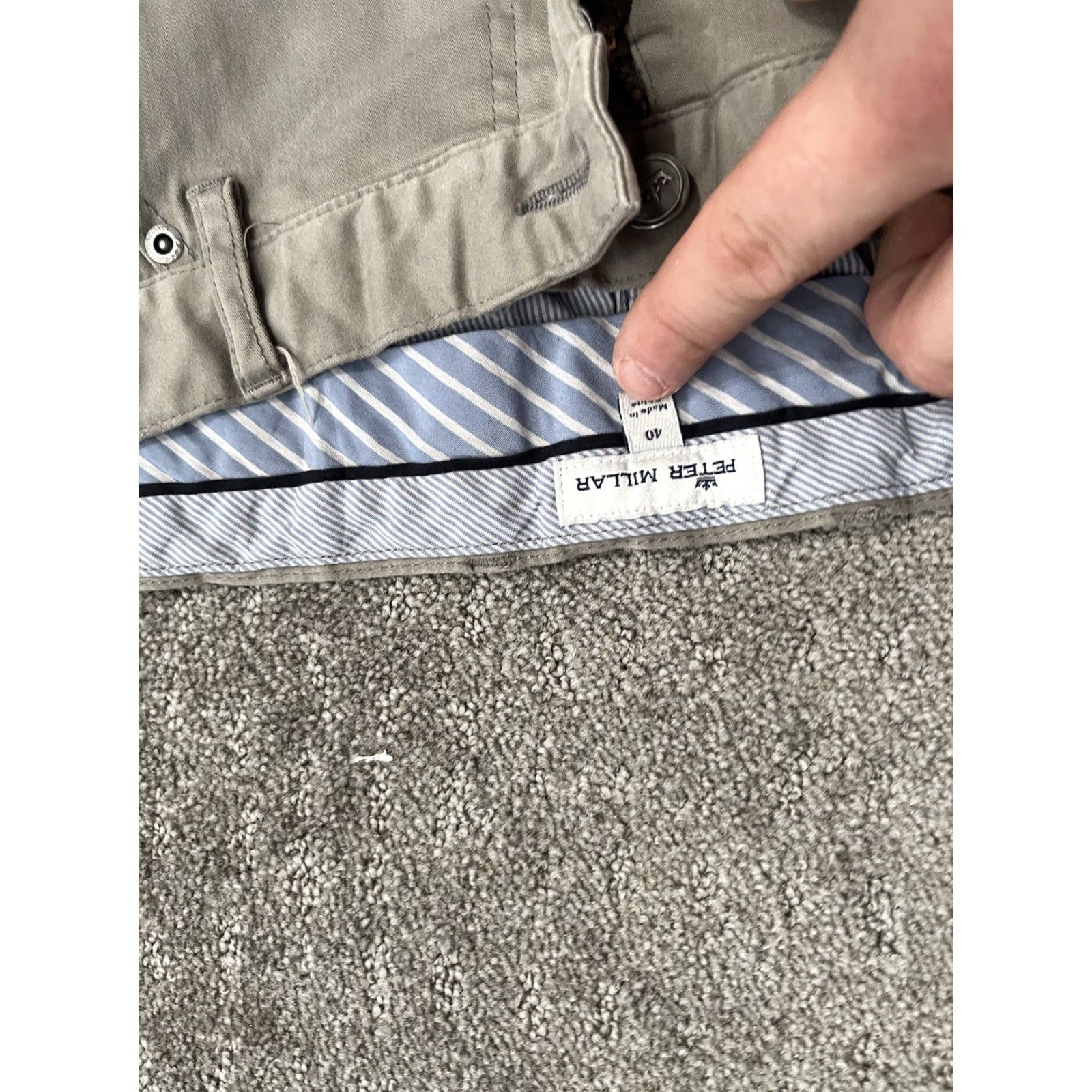 Peter Millar Peter Millar Jeans Mens Size 40x27 Beige Flat Front Straight 5 Pocket Cotton Size US 40 / EU 56 - 5 Thumbnail