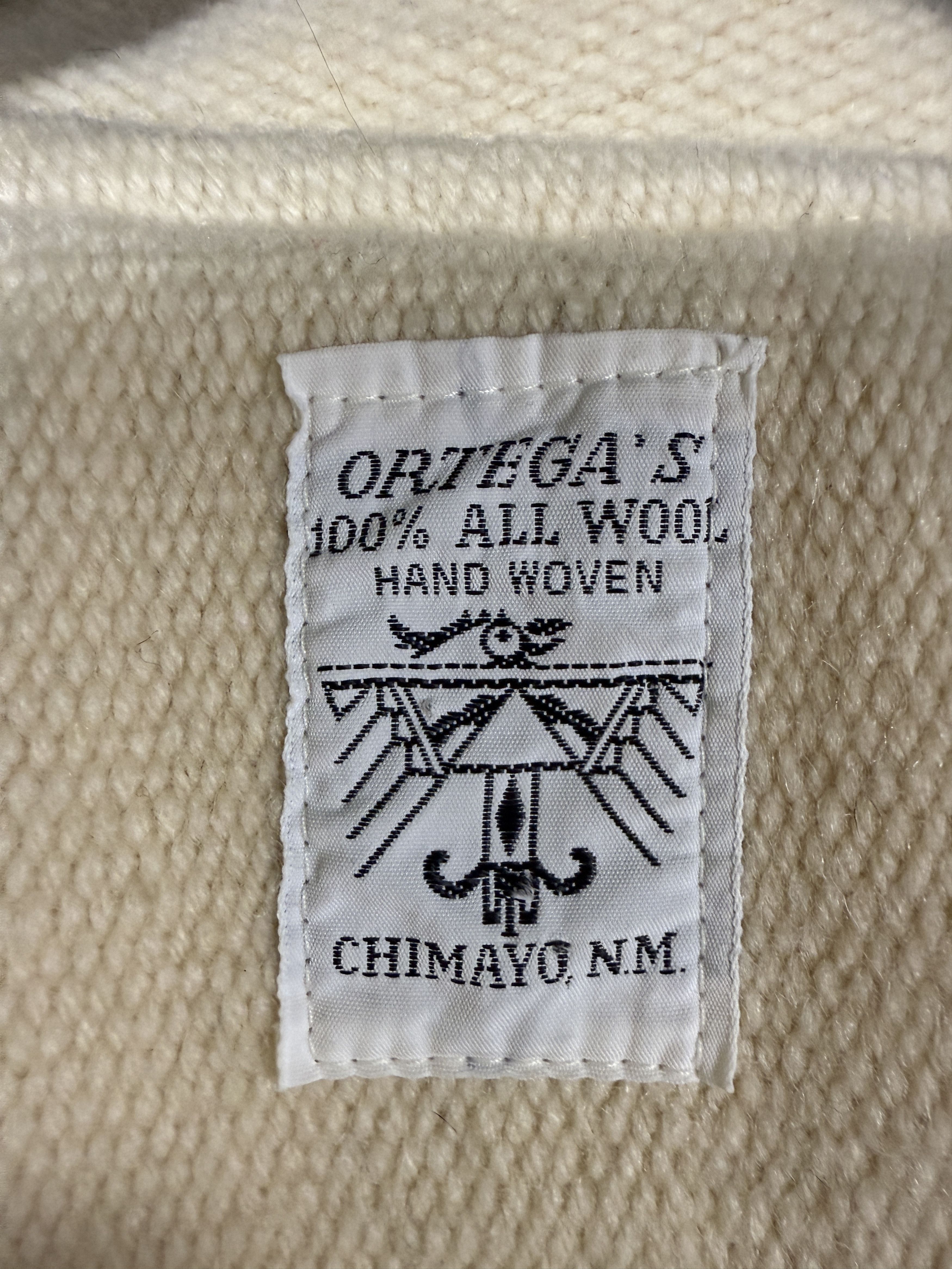 Vintage RARE Ortega Chimayo Hand Woven Wool Fringe Poncho Size US L / EU 52-54 / 3 - 3 Thumbnail