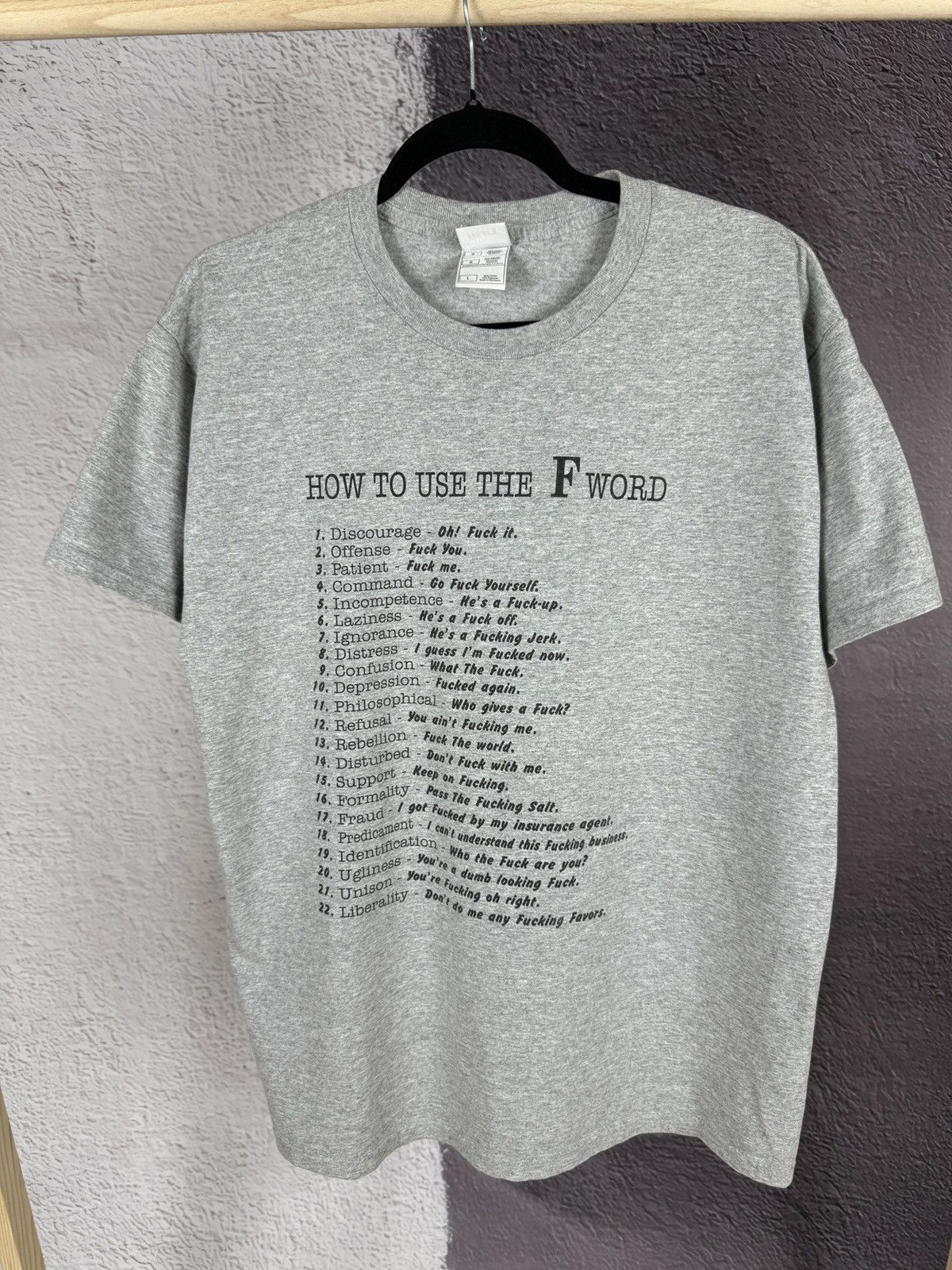 Vintage FotL VINTAGE Y2K 90s HOW TO USE THE F WORD TEE SHIRT GREY Size US L / EU 52-54 / 3 - 2 Thumbnail