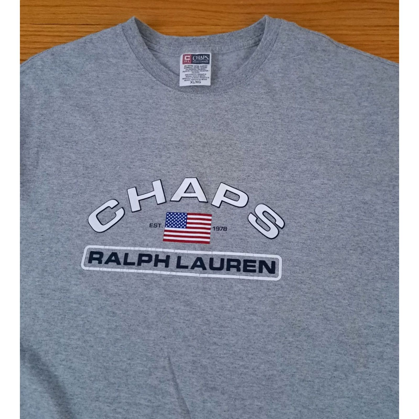 Chaps VINTAGE Chaps Shirt XL Gray Ralph Lauren Flag Grey Printed Polo Size US XL / EU 56 / 4 - 3 Thumbnail