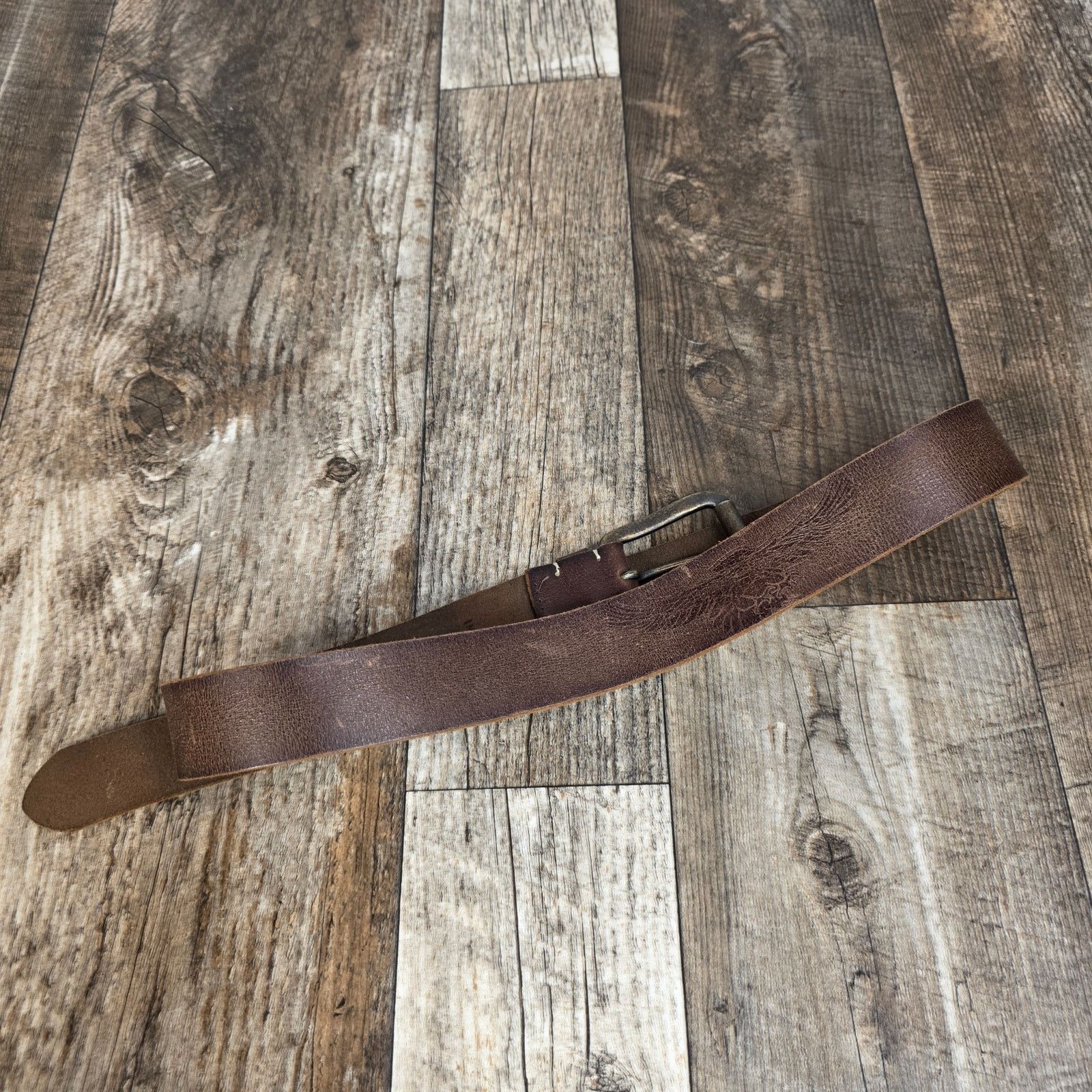 Vintage Vintage Brown Genuine Leather Belt Vintage Distressed Wester Size 40 - 5 Thumbnail