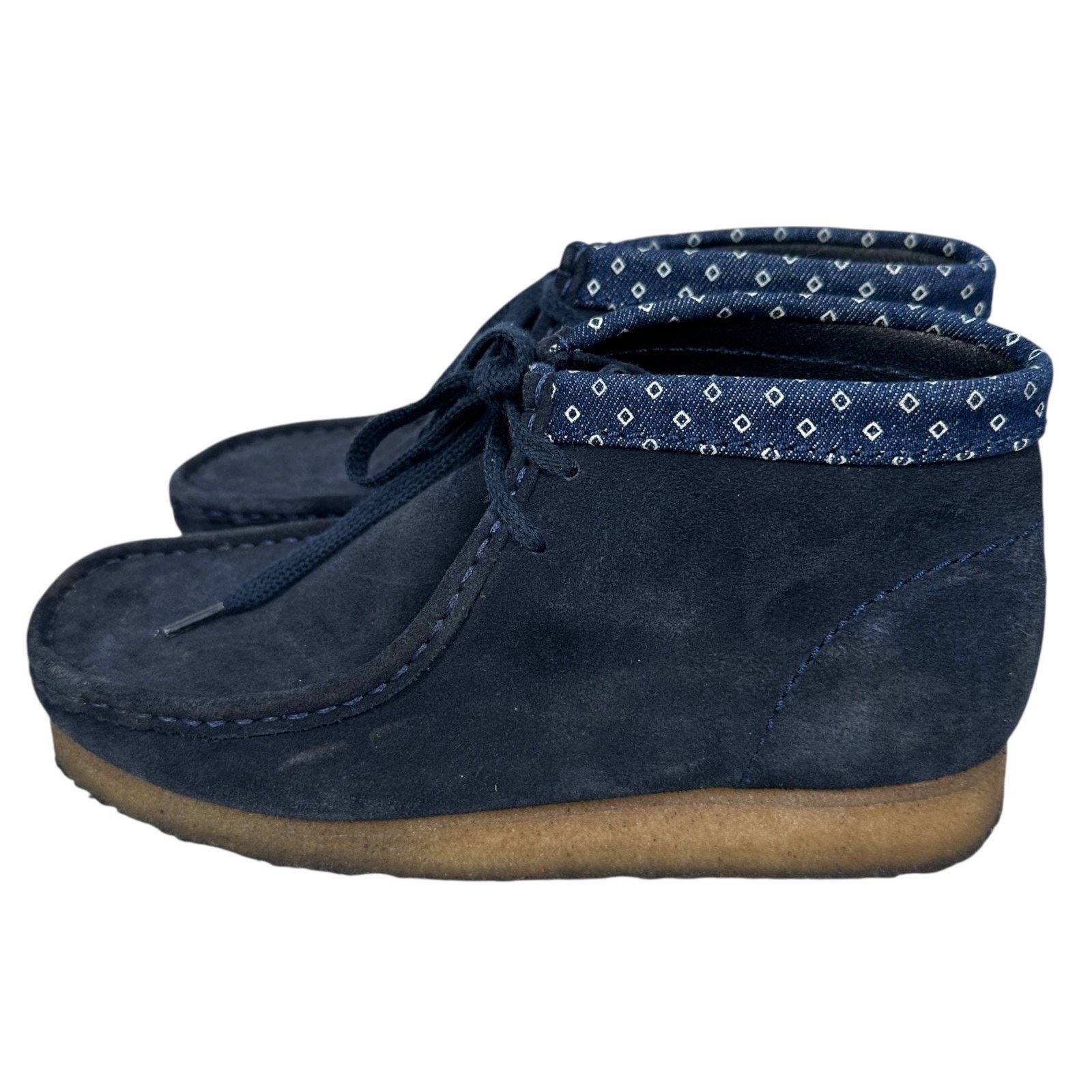 Clarks Clarks Wallabee Boots Mens US 7.5 Navy Blue Suede Lace Shoes Size US 7.5 / EU 40-41 - 3 Thumbnail