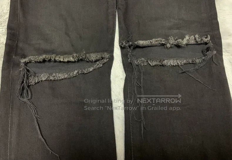 Saint Laurent Paris Saint Laurent Paris Black Knee Double Blade Destroyed Jean Size US 32 / EU 48 - 6 Thumbnail