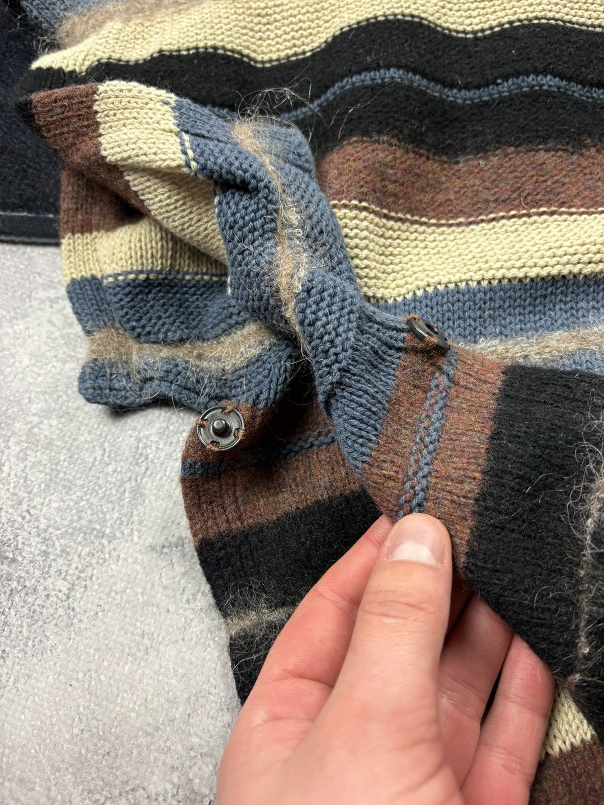 Gudrun Sjoden GUDRUN SJODEN Vintage Striped Wool Vest Luxury Streetwear Size S / US 4 / IT 40 - 7 Thumbnail