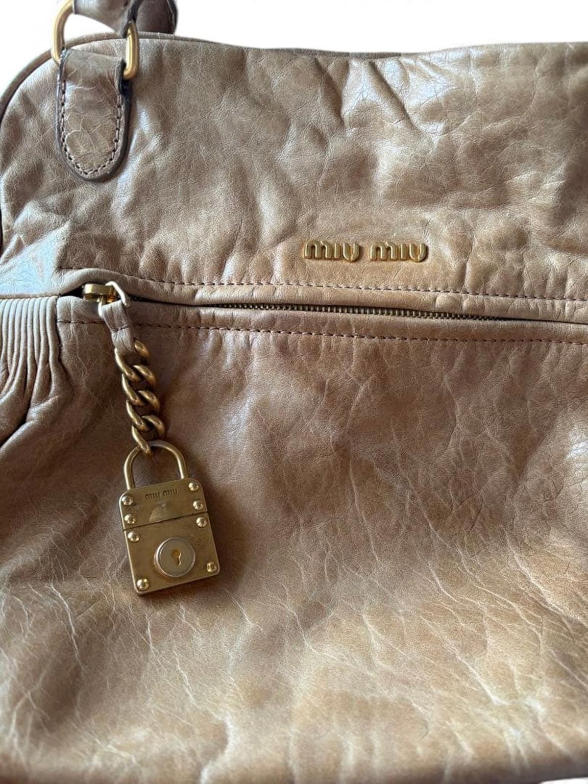 Miu Miu Miu Miu - Beige Leather Handbag Gold Hardware Size ONE SIZE - 6 Thumbnail