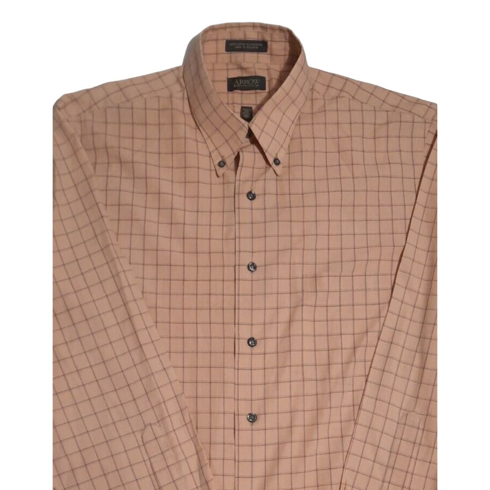 Arrow Arrow Shirt M Men's Wrinkle Free Button Up Long Sleeve Plaid Size US M / EU 48-50 / 2 - 3 Thumbnail