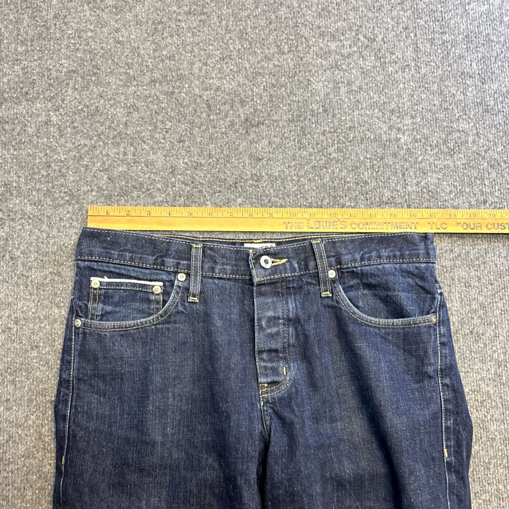 Vintage Naked & Famous Cutoff Jeans Shorts 33 Mens 11" Blue Stretch Skinny Guy TAG 34 Size US 34 / EU 50 - 7 Thumbnail