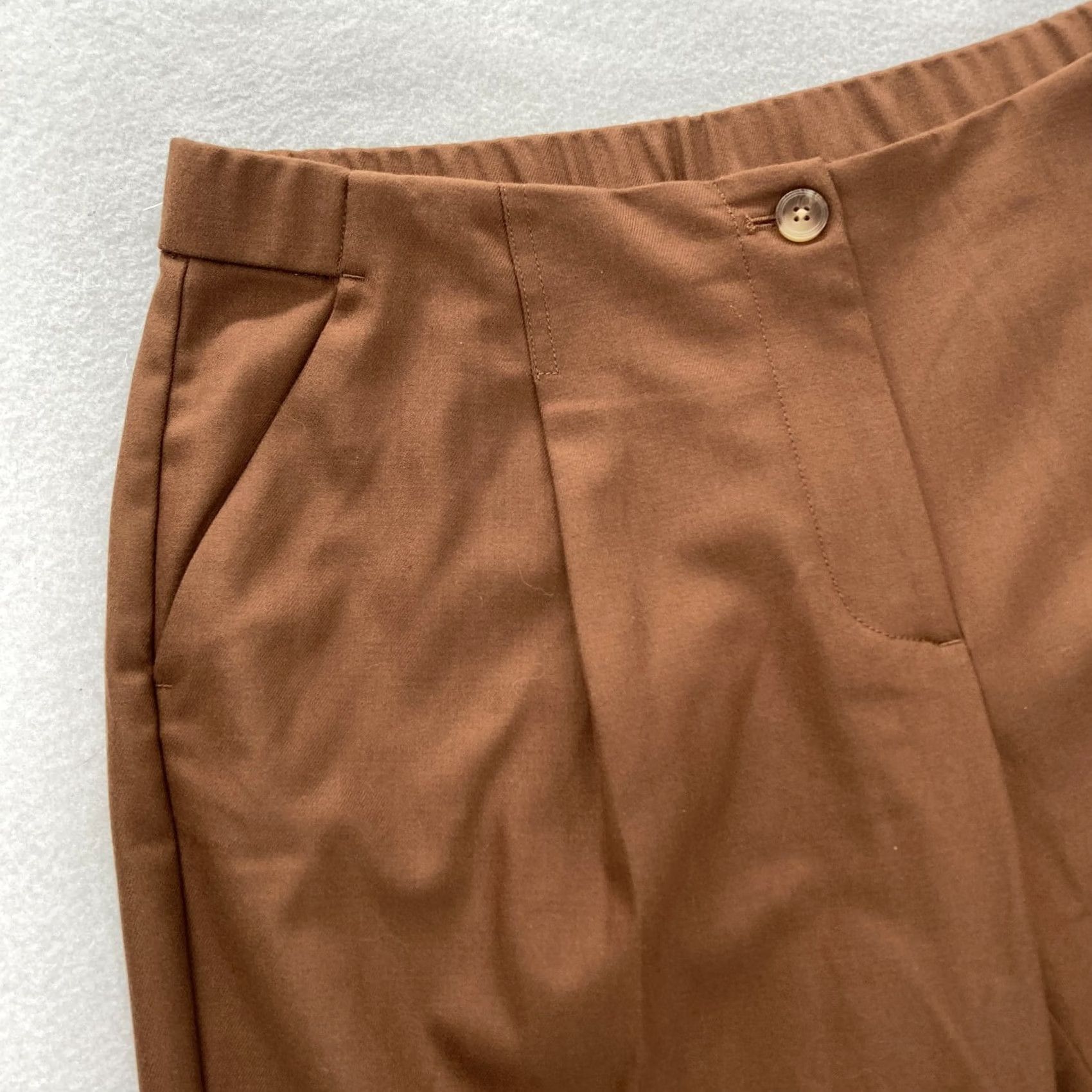 J. Jill J. Jill Wide Leg Pants Women's 12P Petite Chestnut Brown Stretch Pleated Preppy Pants Size 34" / US 12 / IT 48 - 3 Thumbnail
