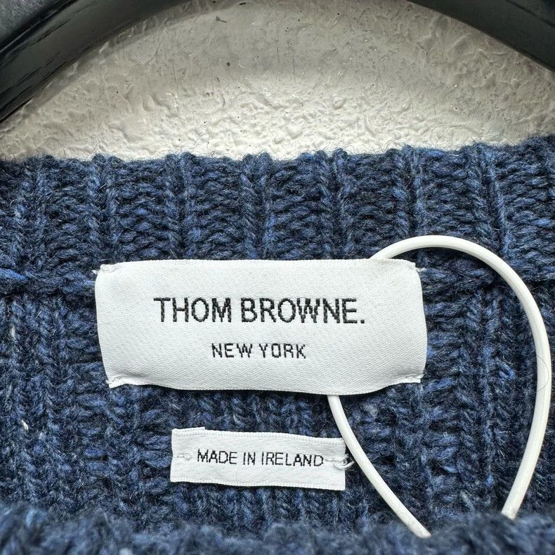 Thom Browne Thom browne SS23 classic four-striped thick knitted blue ro Size US L / EU 52-54 / 3 - 7 Thumbnail