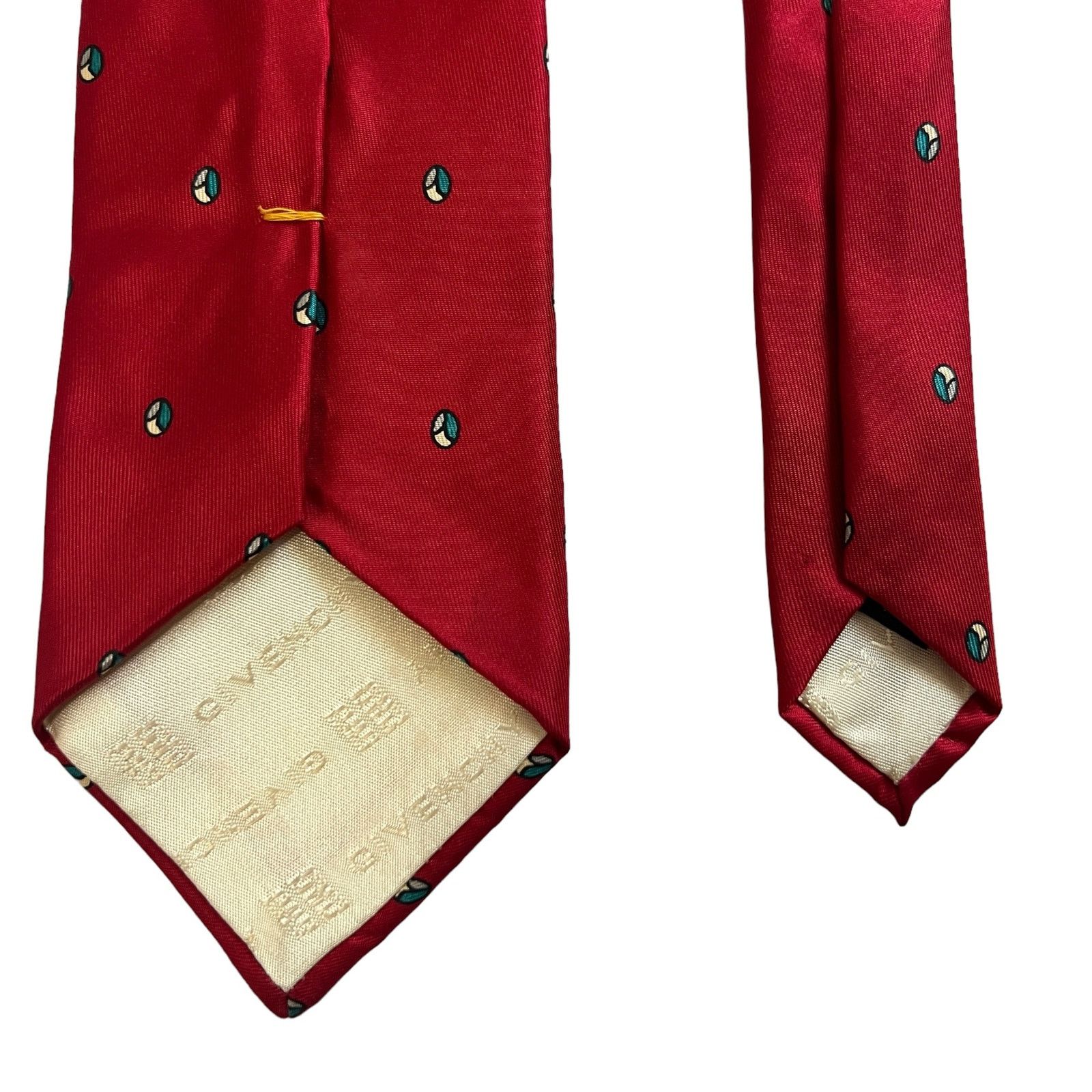 Givenchy Givenchy Red Blue White Gray Oval Foulard Geometric Silk Tie Size ONE SIZE - 7 Thumbnail