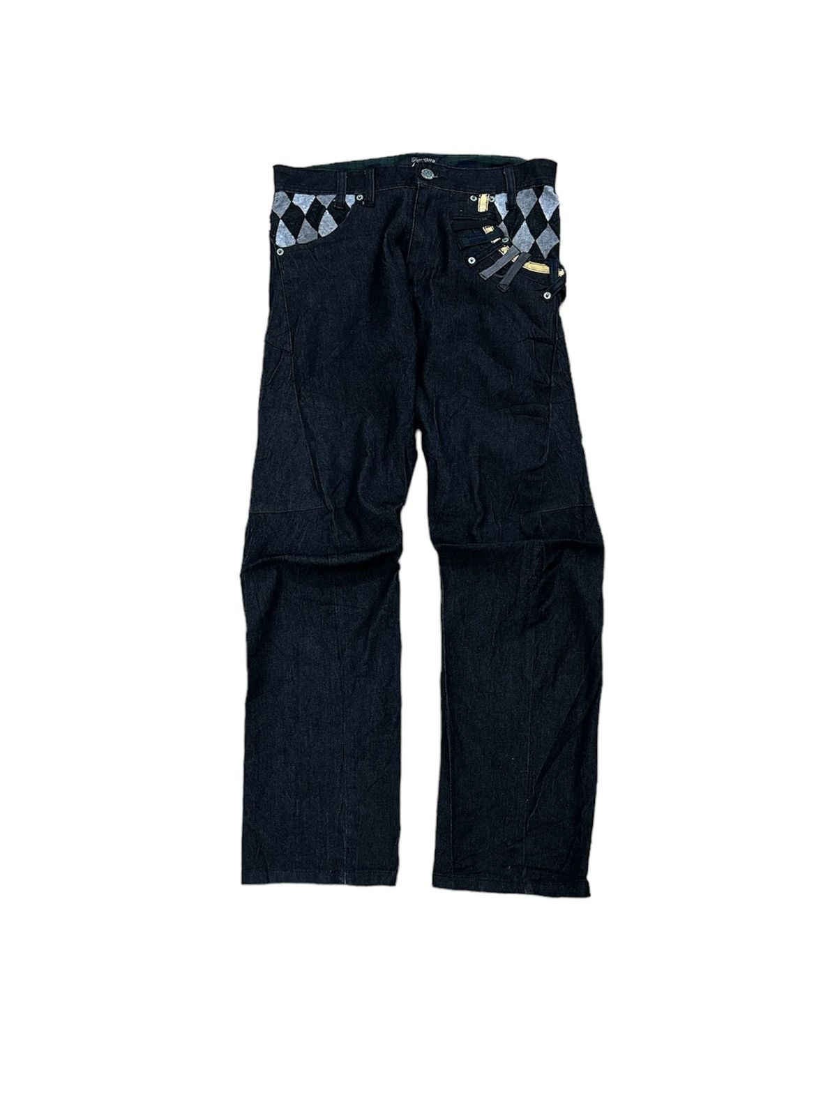 Japanese Brand × Seditionaries Rare Beautiful Breath Mint Slanted Double Waist Denim Pants Size US 32 / EU 48 - 1 Thumbnail