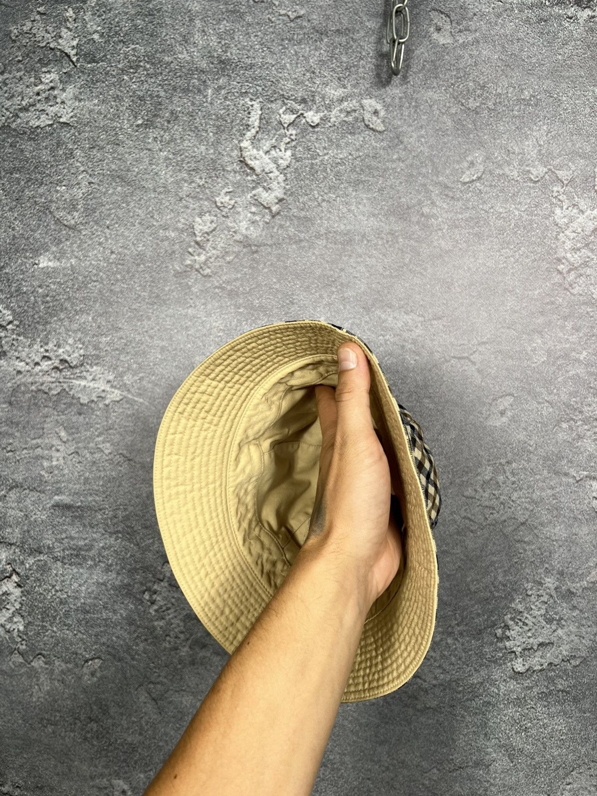 Aquascutum Vintage 90s Aquascutum Reversible Checkered Panama Hat Size ONE SIZE - 10 Thumbnail