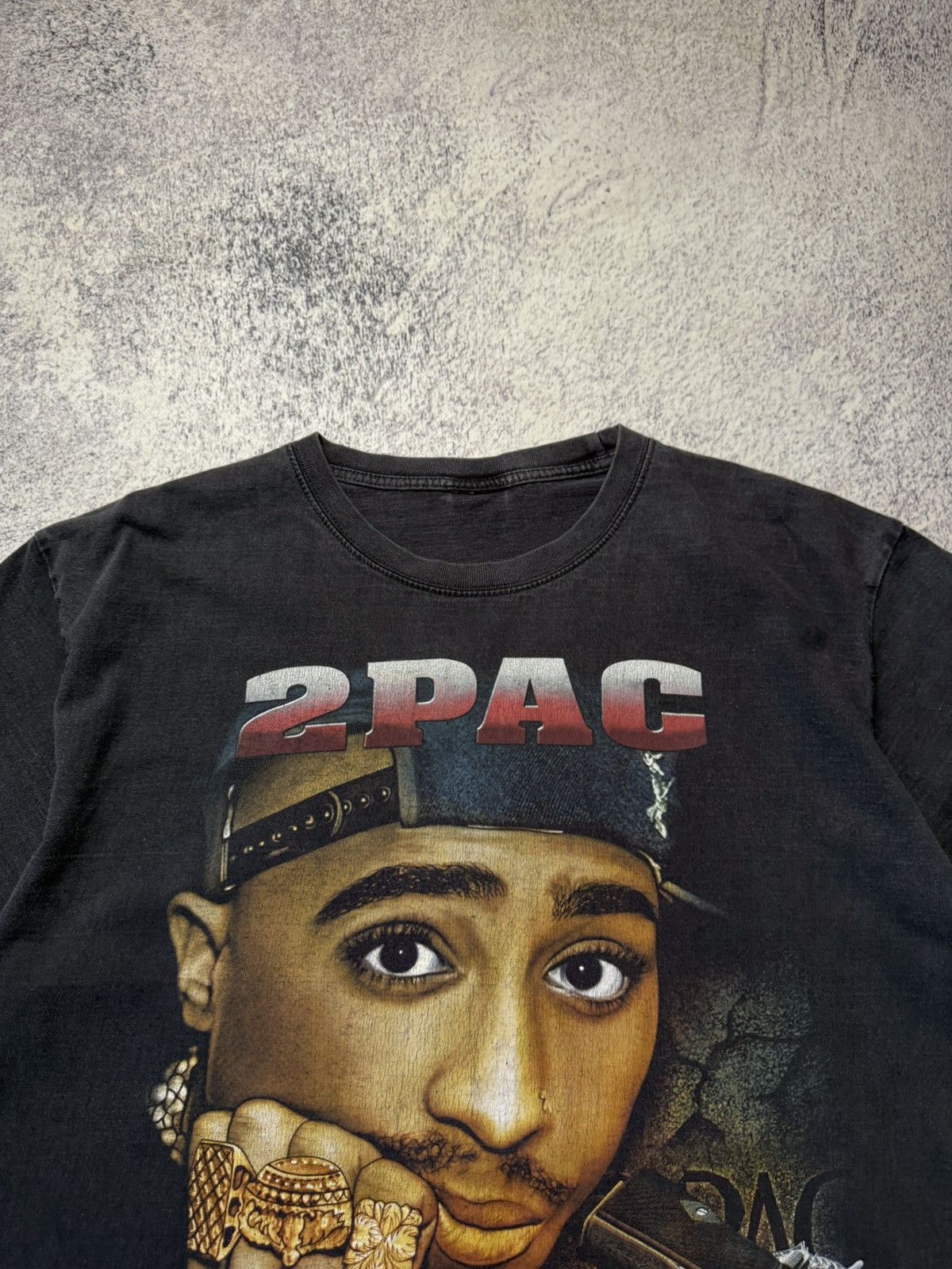 Vintage Vintage 2Pac Rap Tee Rock Tees 1996 Grail Very Rare Tee L Size US L / EU 52-54 / 3 - 3 Thumbnail