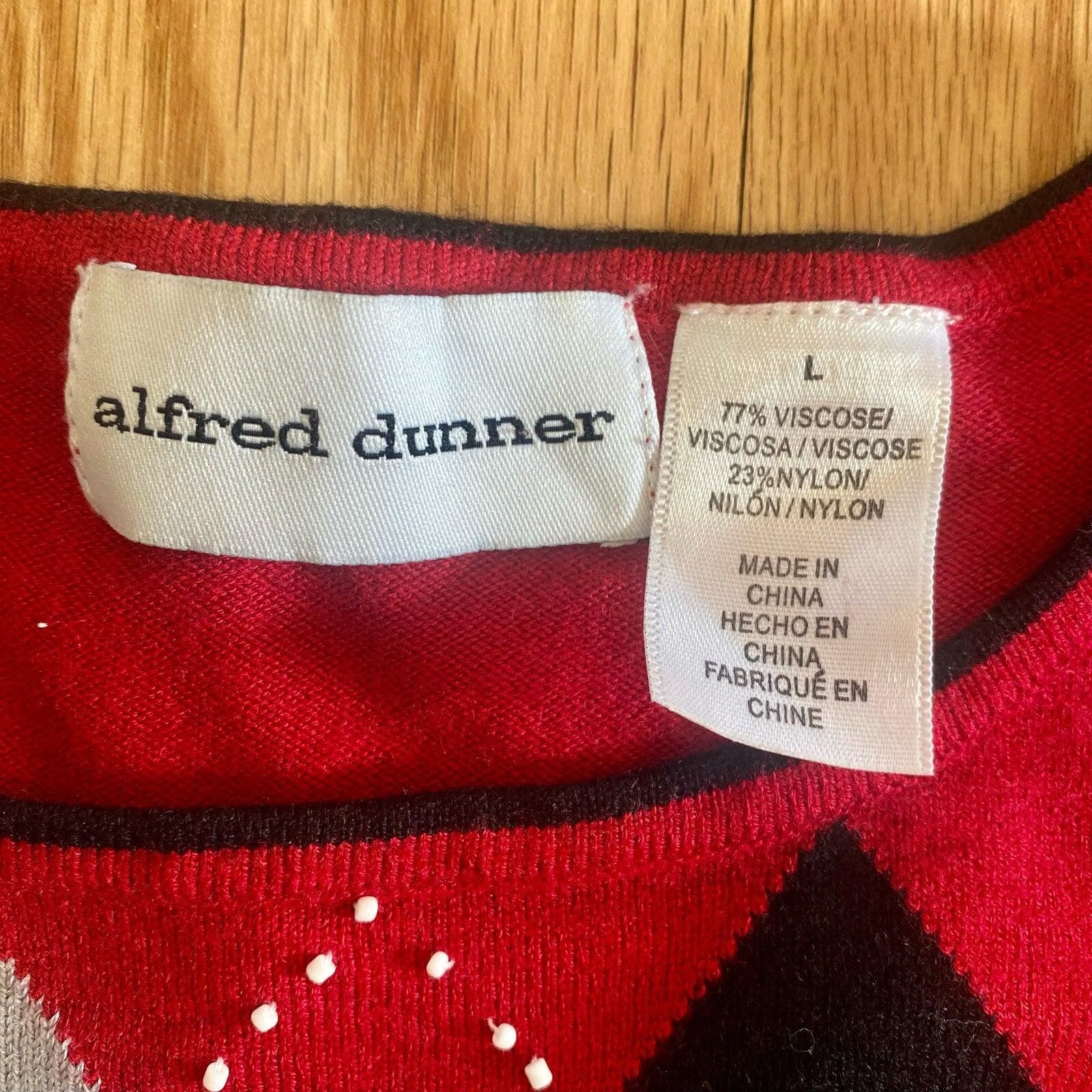 Other Alfred Dunner Red Diamond Beaded Blouse Top Womens Large Size L / US 10 / IT 46 - 9 Thumbnail