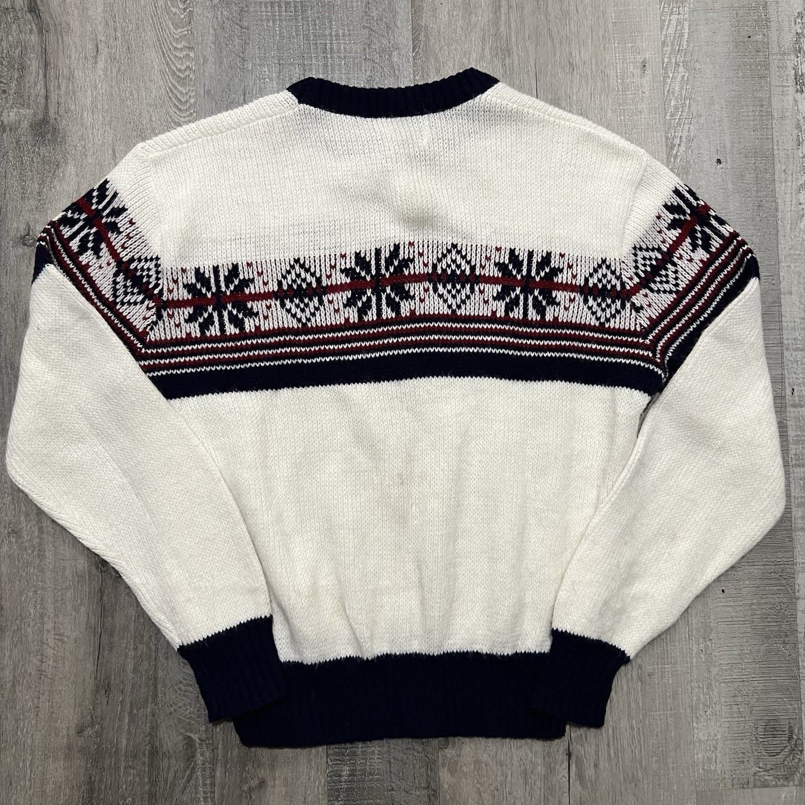 Vintage VTG 80s Donmoor Acrylic Knit White Winter Snowflake Sweater Size M / US 6-8 / IT 42-44 - 2 Thumbnail