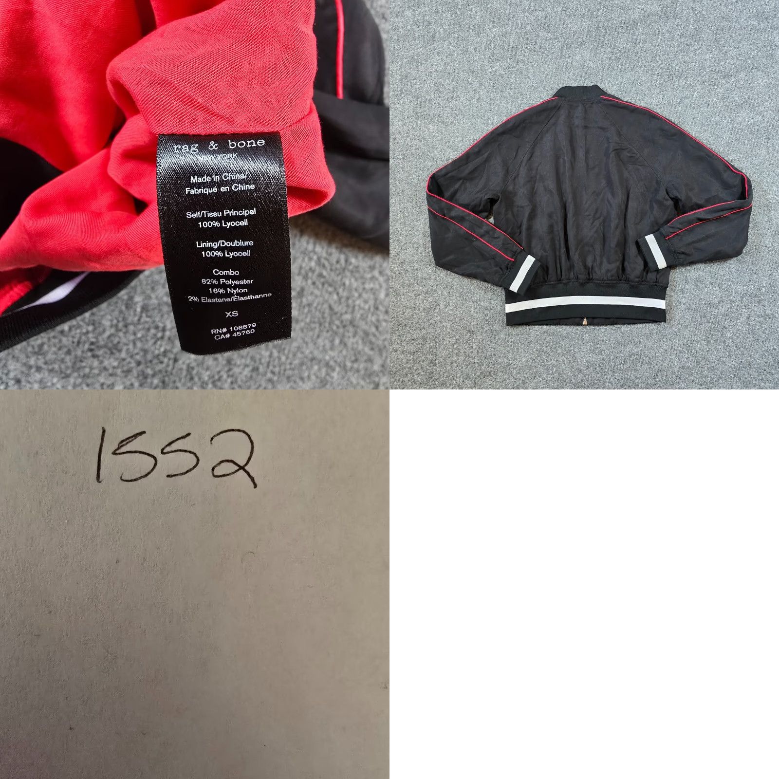 Rag & Bone Rag & Bone Jacket Womens XS Black Bomber Embroidery Satin Full Zip Casual Size XS / US 0-2 / IT 36-38 - 8 Thumbnail