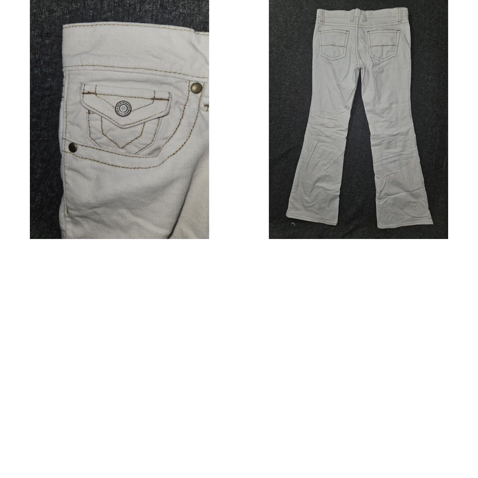 Old Navy VINTAGE Old Navy Jeans Womens 8 White Ultra Low Waist Bootcut Stretch Denim Pants Regular Rise 00s Women Jeans Size 30" / US 8 / IT 44 - 8 Thumbnail