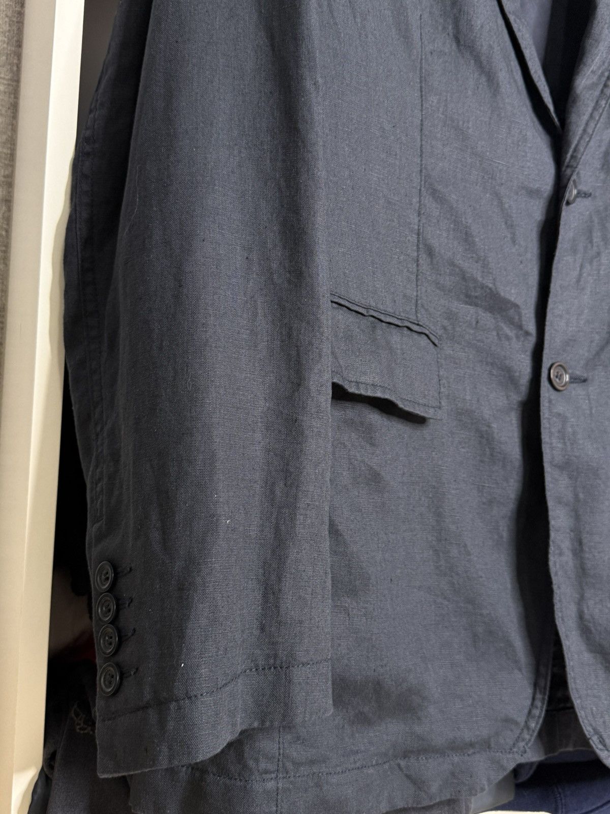 Burberry Burberry London Navy Blue Linen Blazer size 50 Size 50R - 5 Thumbnail