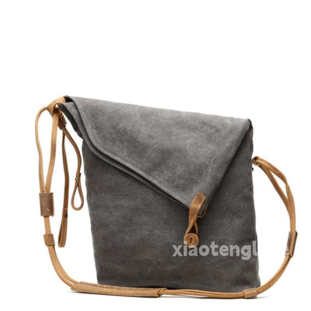 Designer × Leather washed faded cleanfit yuppie canvas outdoor bag Size ONE SIZE - 2 Thumbnail