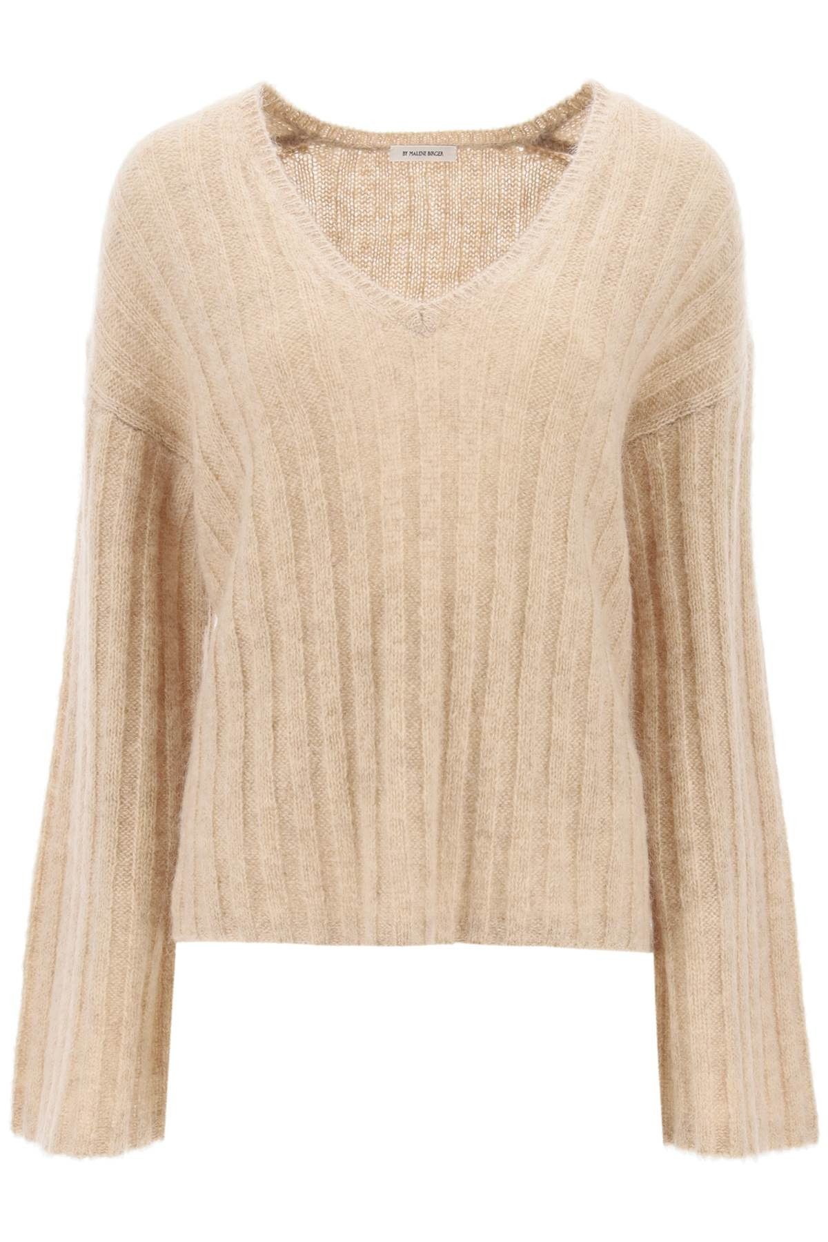 image of By Malene Birger Cimone Sweater In Flat-Ribbed Knit in Beige, Women's (Size Medium)