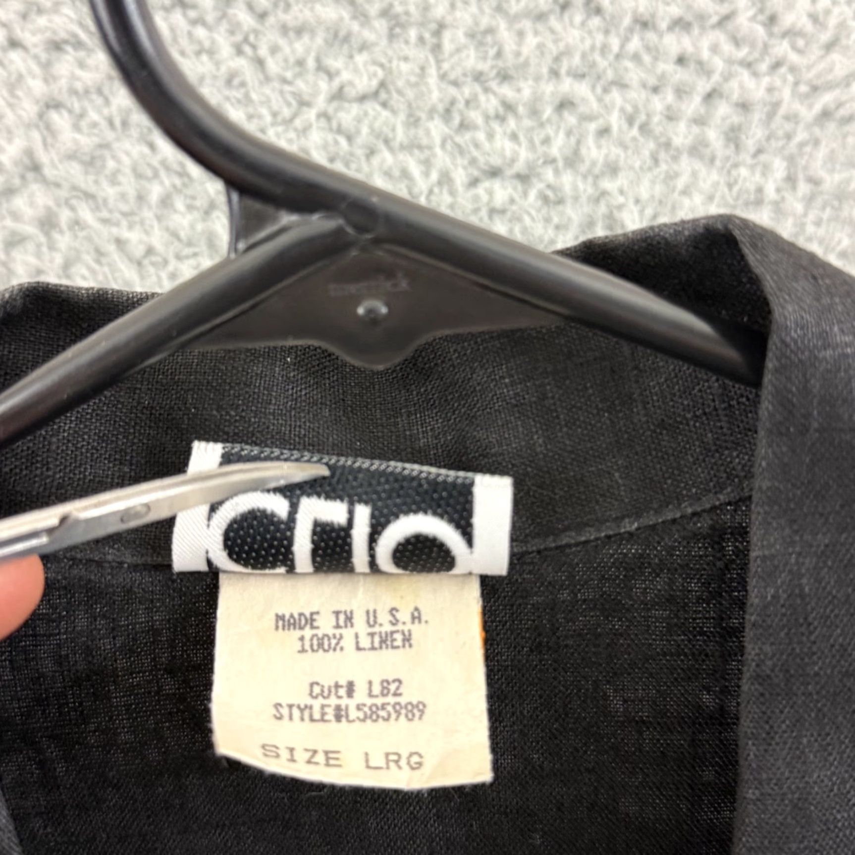 Vintage VINTAGE Clio Shirt Womens Large Black Linen Embroidered Button Boho Cottagecore Size M / US 6-8 / IT 42-44 - 7 Thumbnail