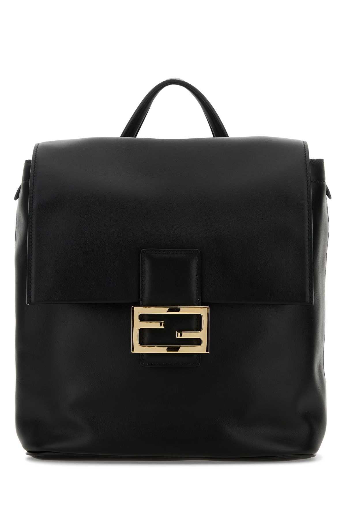 Fendi Black Leather Backpack Size ONE SIZE - 1 Thumbnail