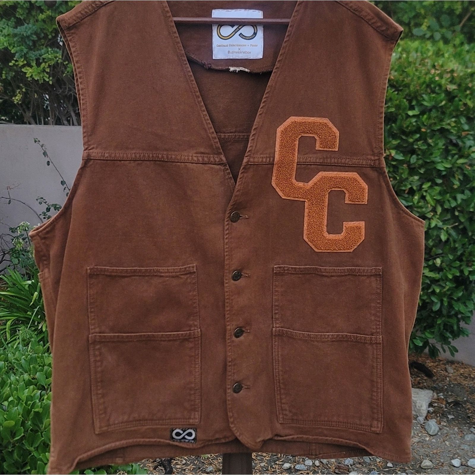 Designer Continual Coincidences Brand Upcycled Denim Hip Hop Vest Size US XXL / EU 58 / 5 - 2 Thumbnail