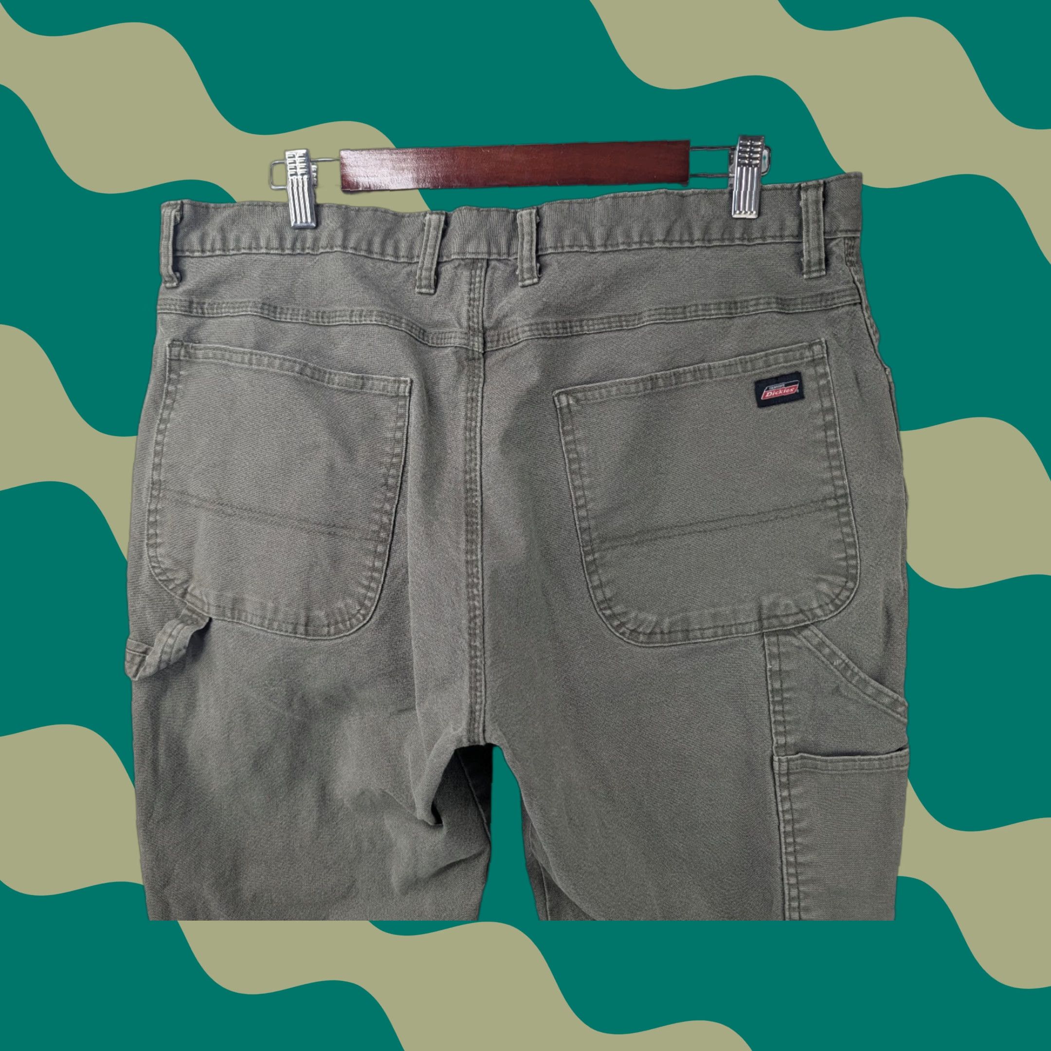 Dickies Dickies Workwear Pants Men’s 37x31 Green Canvas Carpenter Utility Size US 37 - 1 Thumbnail