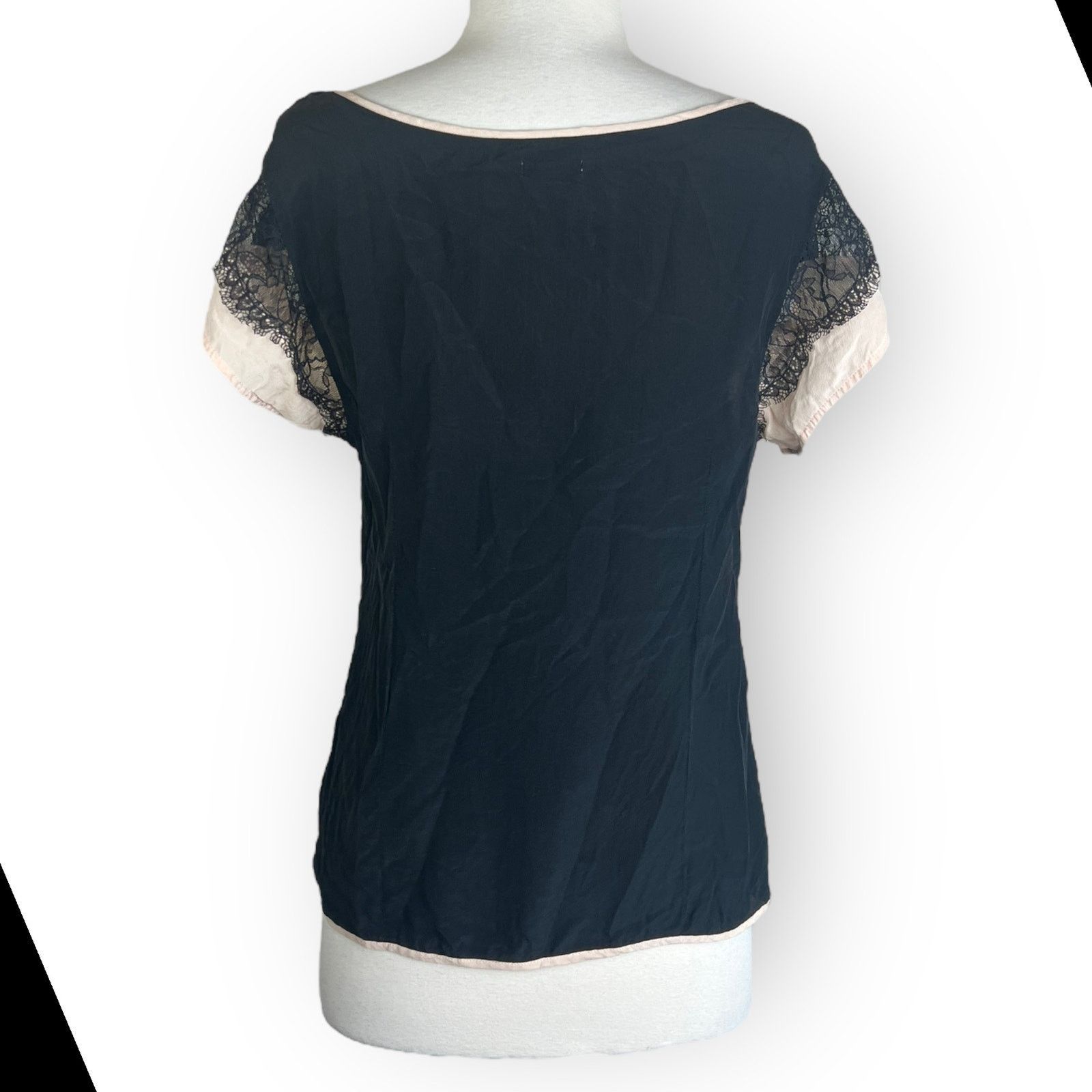 Urban Outfitters Urban Outfitters | Vintage Y2K Black Silk Lace Top | Medium Size M / US 6-8 / IT 42-44 - 6 Thumbnail