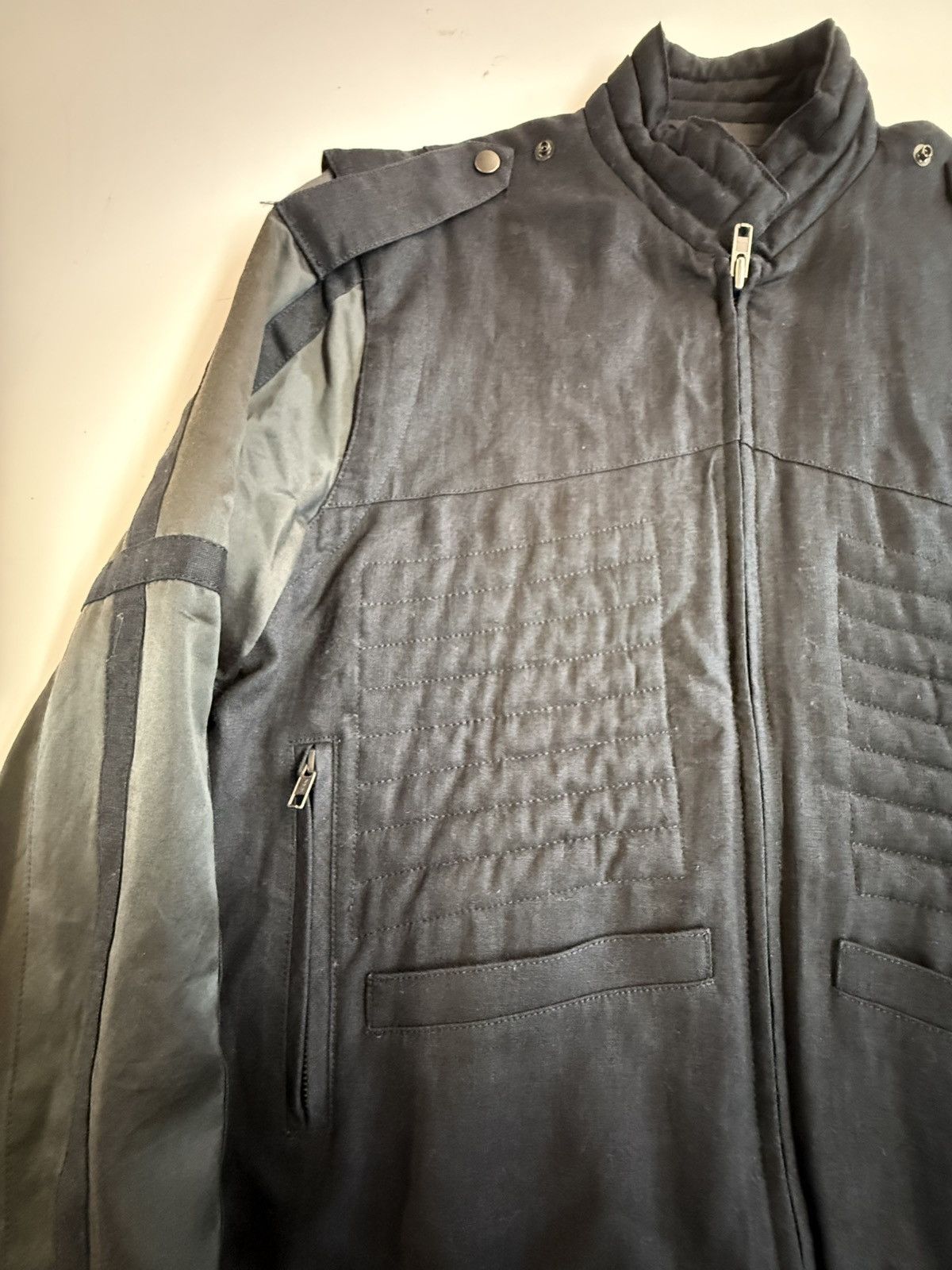 Japanese Brand Hiro Sawatari Linen Moto Bomber Jacket — Made in Japan Size US L / EU 52-54 / 3 - 15 Thumbnail