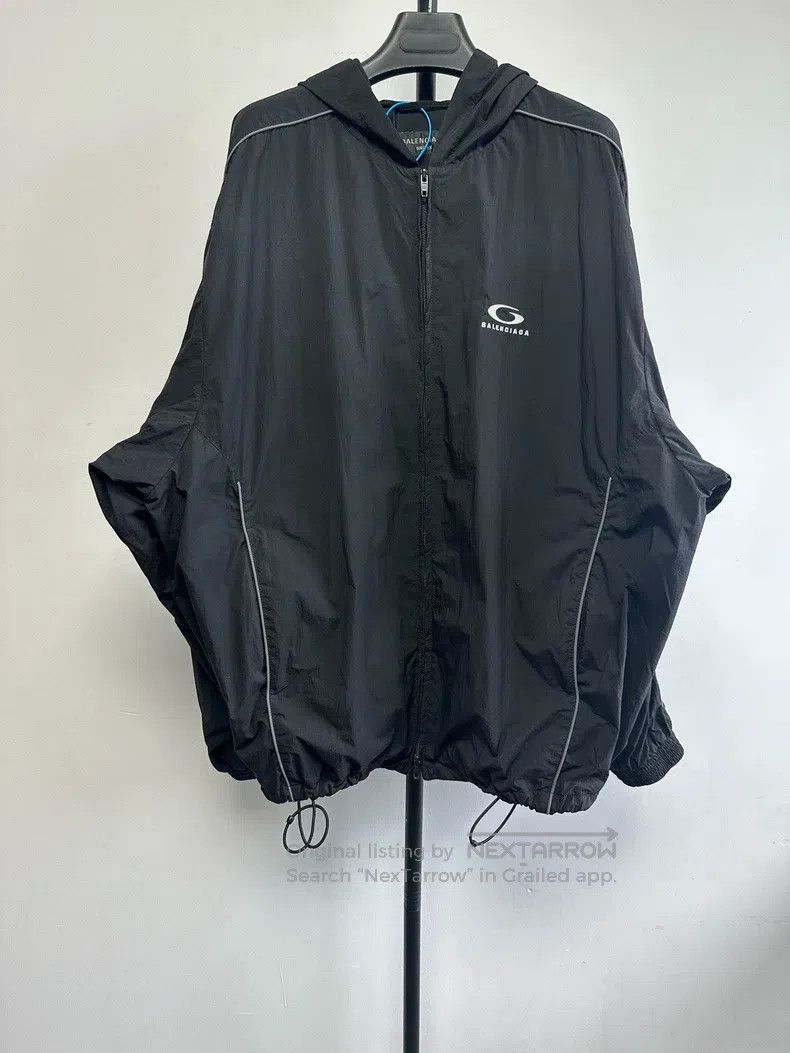 Balenciaga Balenciaga Washed Nylon Drawstring Hooded Long Sleeve Jack Size US XS / EU 42 / 0 - 1 Thumbnail