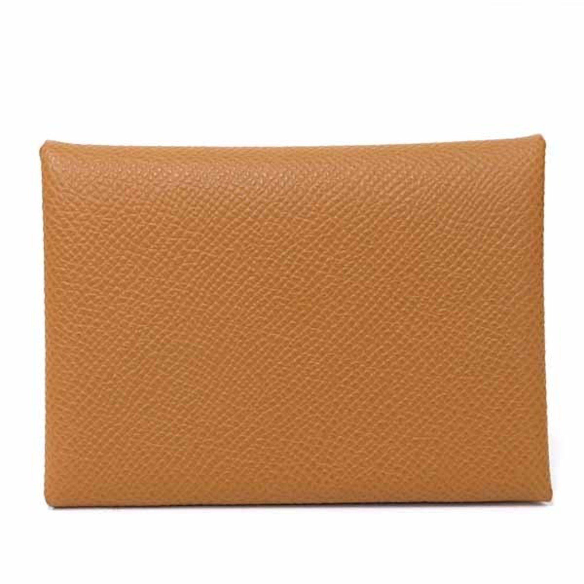 Hermes Hermes Card Case "Calvi" Duo Compact Coin Epsom Leather Gold Unused Size ONE SIZE - 1 Thumbnail
