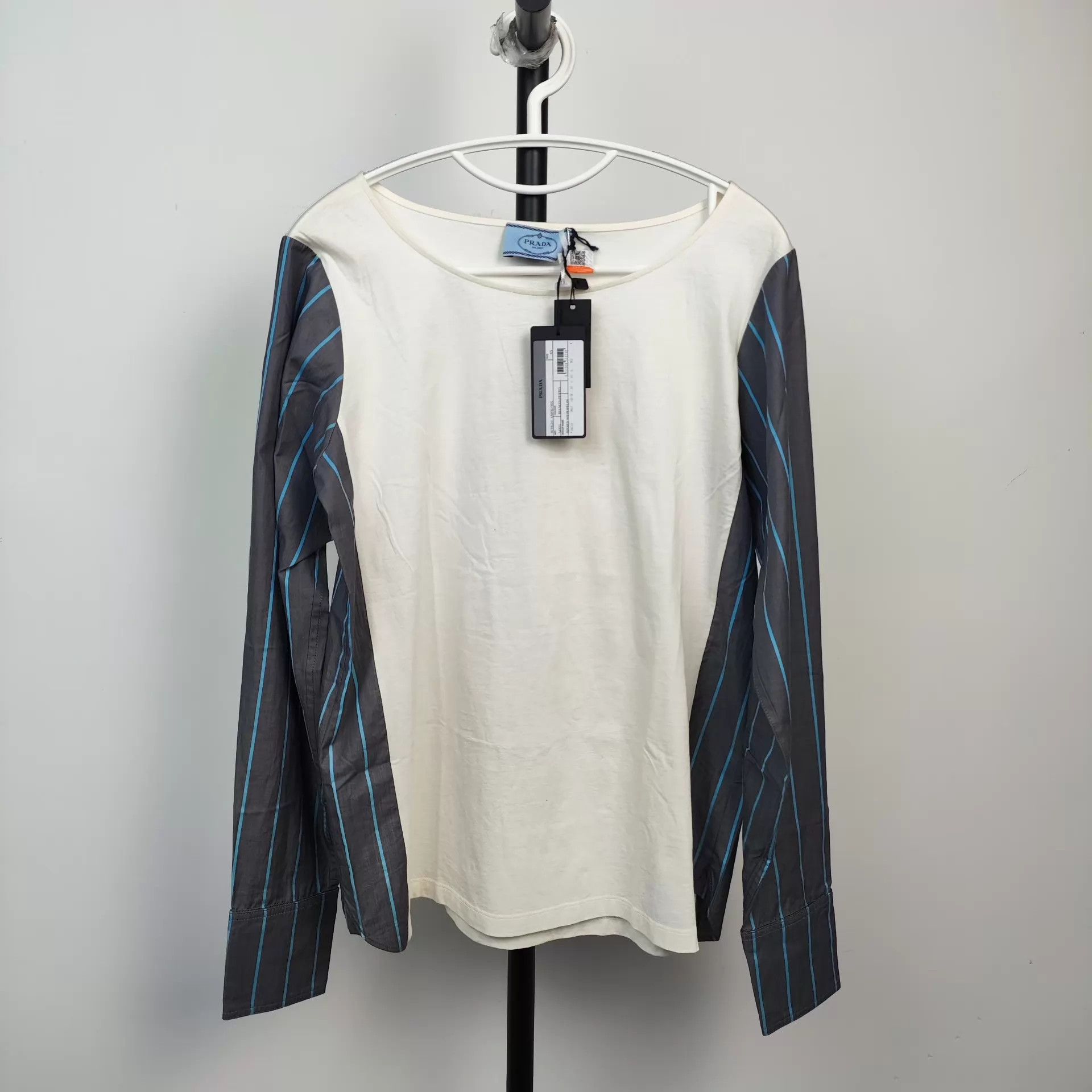 Prada Prada Cotton Crewneck Color Blocked Shirt XS Size US XS / EU 42 / 0 - 1 Thumbnail