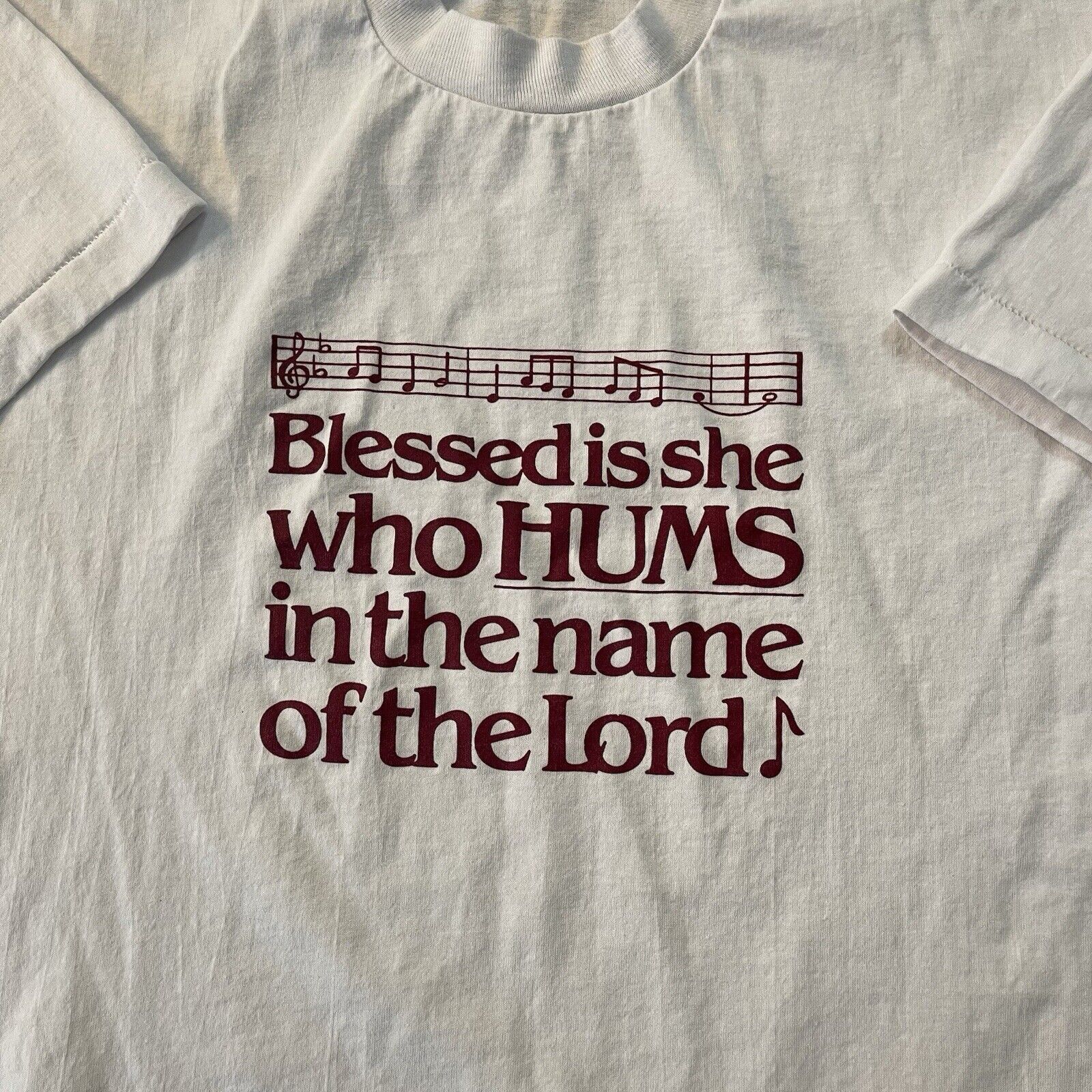 Fruit Of The Loom Vtg Blessed Is She Who Hums SIZE XL 50/50 XXX Humor NYHC Size US XL / EU 56 / 4 - 3 Thumbnail