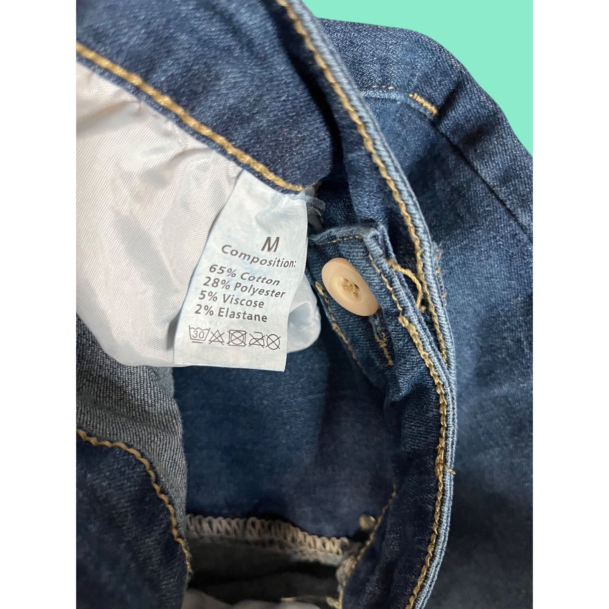 Other High-Waisted Distressed Cuffed Hem Jeans With crossover zip Size 31" - 4 Thumbnail