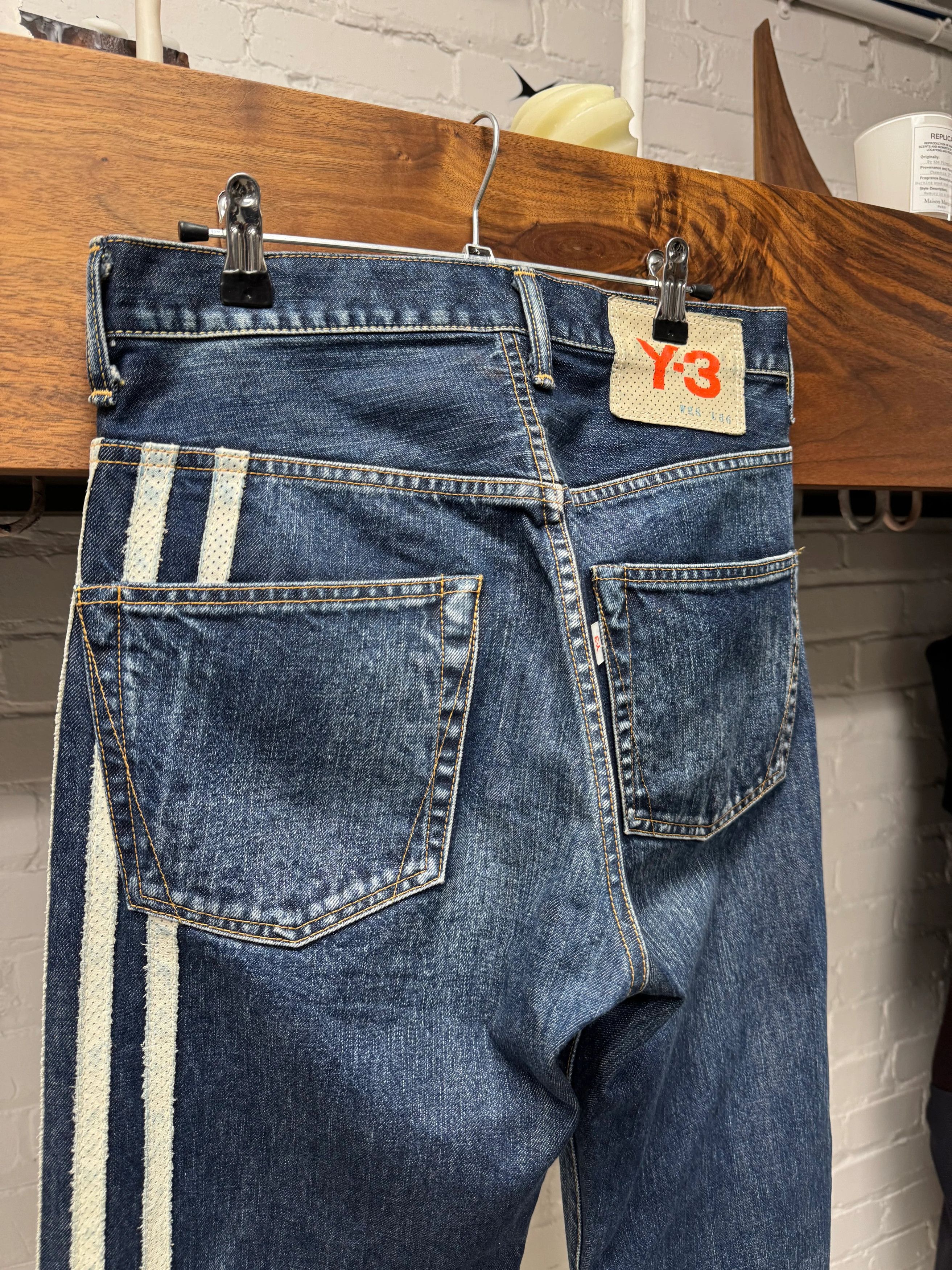 Yohji Yamamoto SS2004 Y-3 Yohji Yamamoto x Adidas ‘3-Stripe’ Blue 1/500 Selvedge Denim Size US 28 / EU 44 - 2 Thumbnail