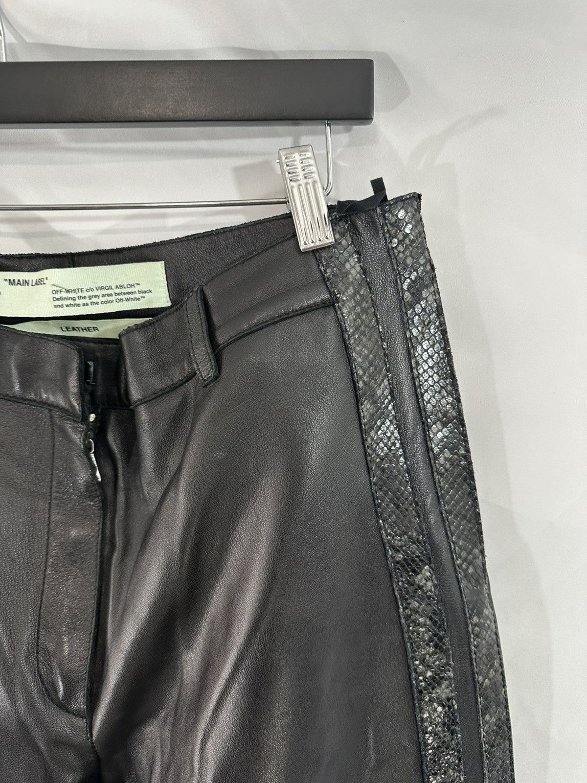 Off-White Off White Leather Snakeskin Pants Size US 42 / EU 58 - 6 Thumbnail