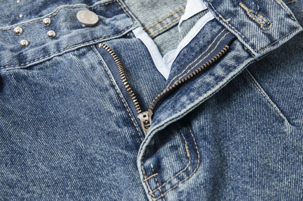Japanese Brand × Jean American style distressed loose beaded washed jeans Size US 32 / EU 48 - 4 Thumbnail