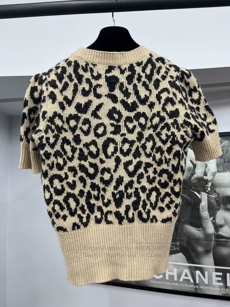 Dior Dior Leopard print cashmere knitted short sleeves Size XS / US 0-2 / IT 36-38 - 3 Thumbnail