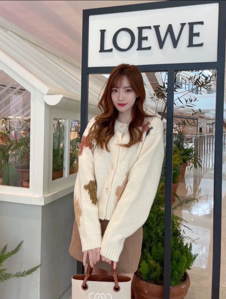 LOEWE Geometric pattern loose knit sweater