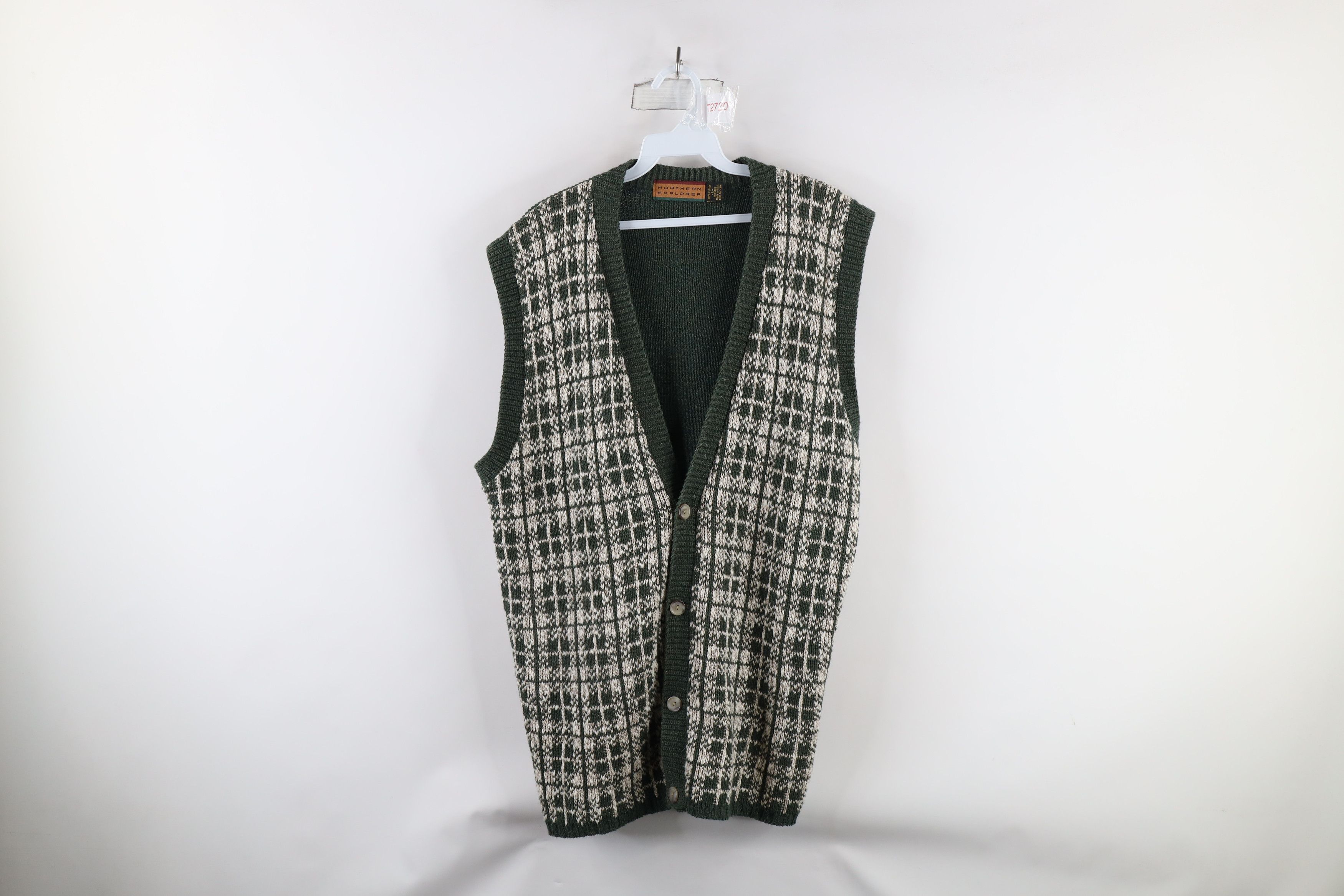 Vintage Vintage 90s Streetwear Cotton Knit Cardigan Sweater Vest USA Size US L / EU 52-54 / 3 - 1 Thumbnail