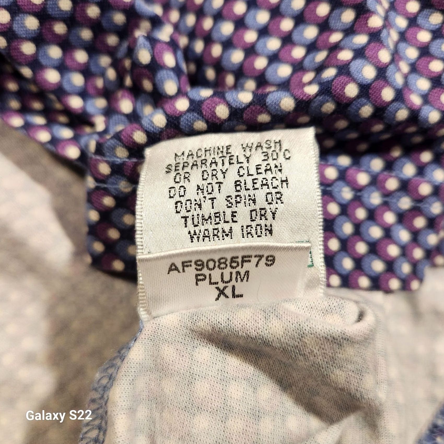 BUGATCHI Bugatchi Polo Shirt Mens XL Plum OoohCotton Tech 8-Way Stretch Dot Print Golf Size US XL / EU 56 / 4 - 3 Thumbnail