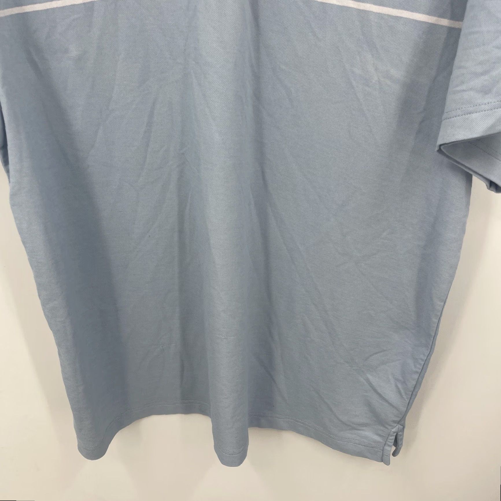 TravisMathew Travis Mathew Shirt Men Large Blue Striped Short Sleeve Collared Logo Size US L / EU 52-54 / 3 - 4 Thumbnail