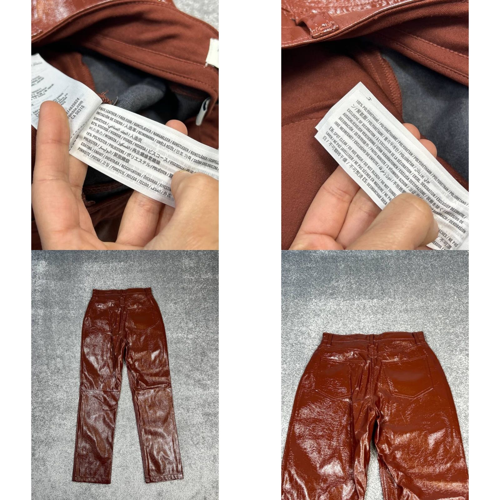 Abercrombie & Fitch Abercrombie & Fitch Pants Womens 29 90s Straight High Rise Brown Faux Leather Size 29" - 8 Thumbnail