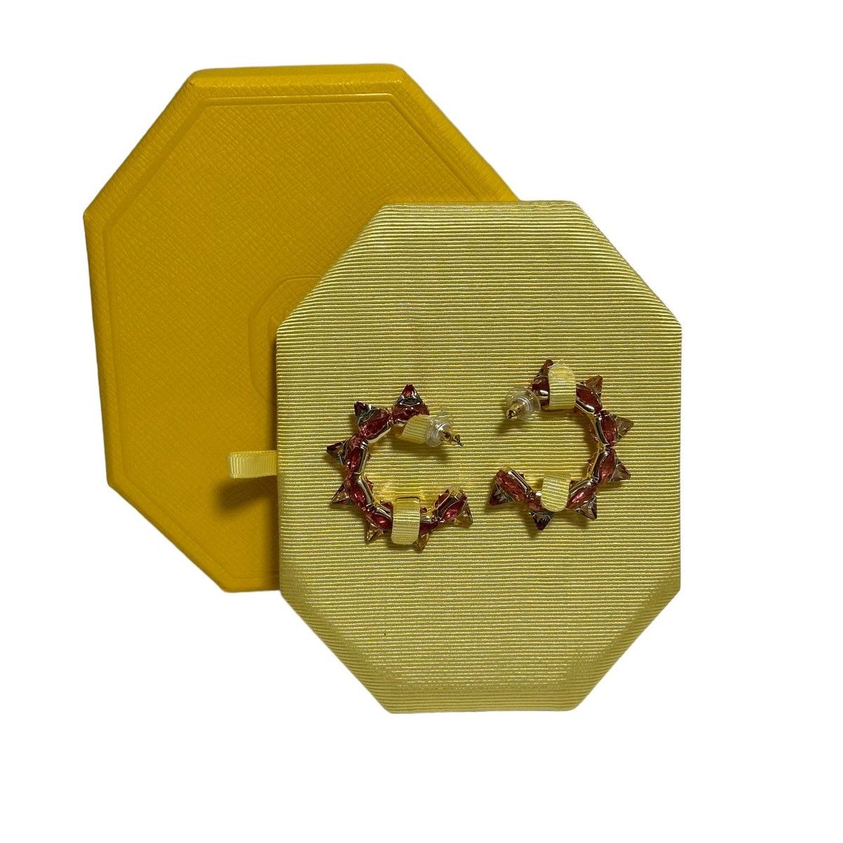 Swarovski Swarovski Ortyx hoop earrings Pyramid cut, Pink, Gold-tone Size ONE SIZE - 1 Thumbnail