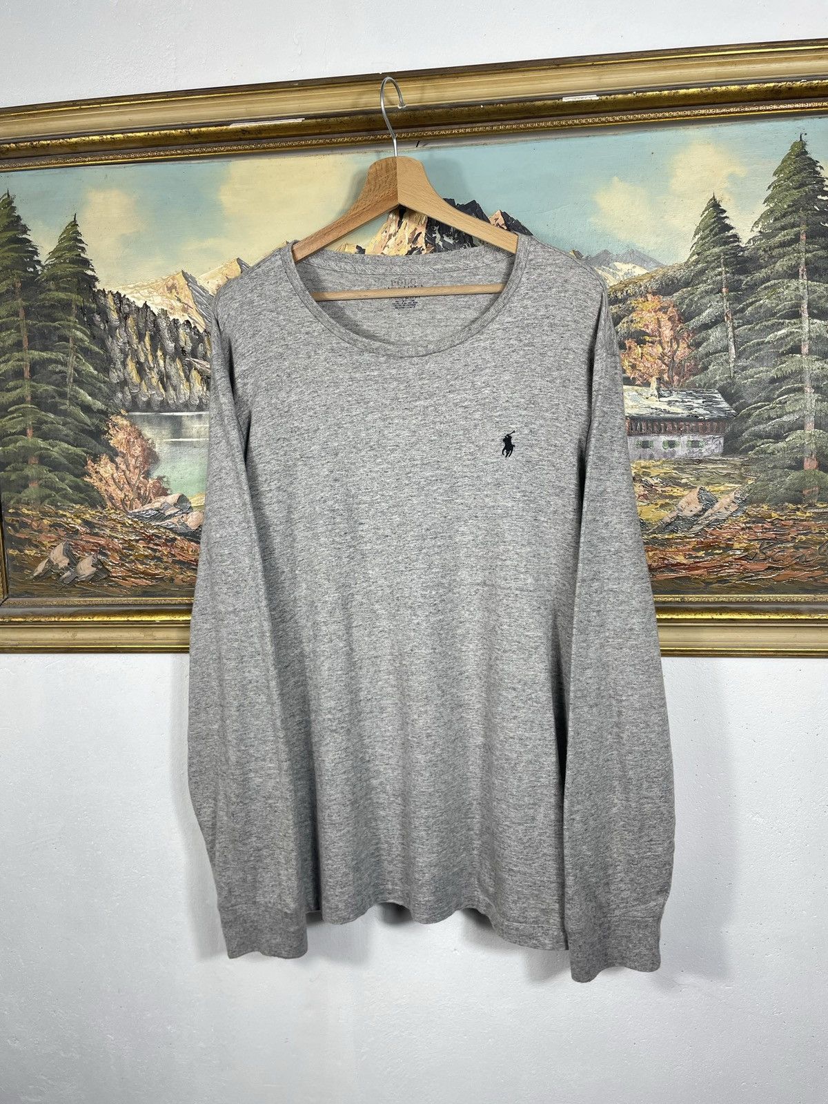 Polo Ralph Lauren Polo Ralph Lauren Grey Longsleeve Pony Logo Old Money Luxury Size US L / EU 52-54 / 3 - 3 Thumbnail