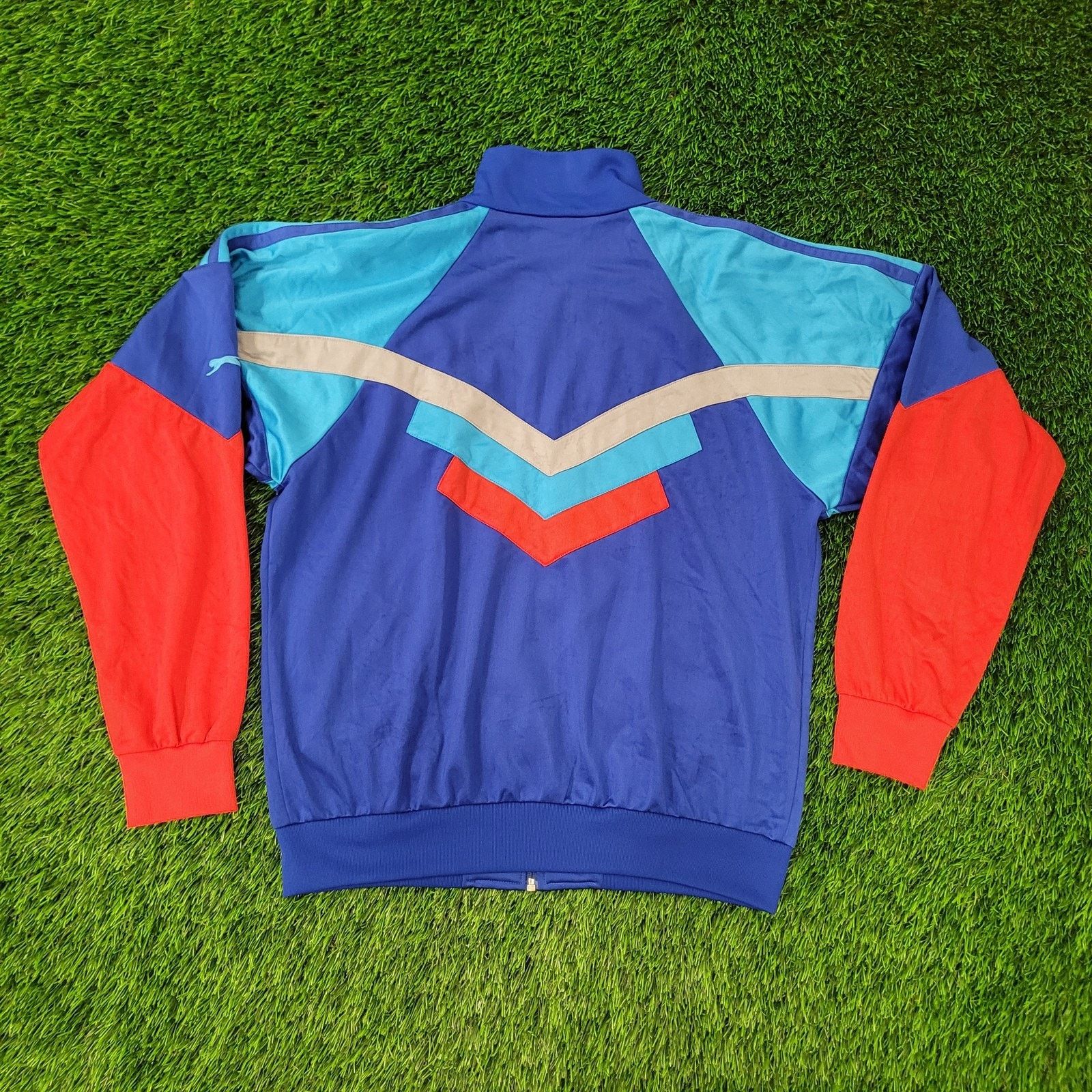 Vintage VTG Y2K Slazenger Track Jacket L 23x25 Blue Red Gray Cropped Size US L / EU 52-54 / 3 - 6 Thumbnail
